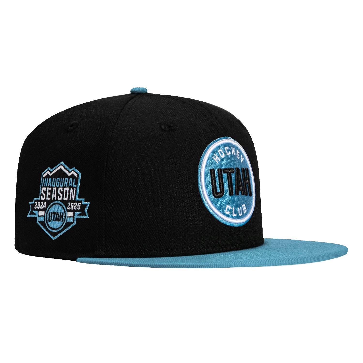 New Era 59Fifty Utah Hockey Club Inaugural Season Patch Hat - Black, Light Blue