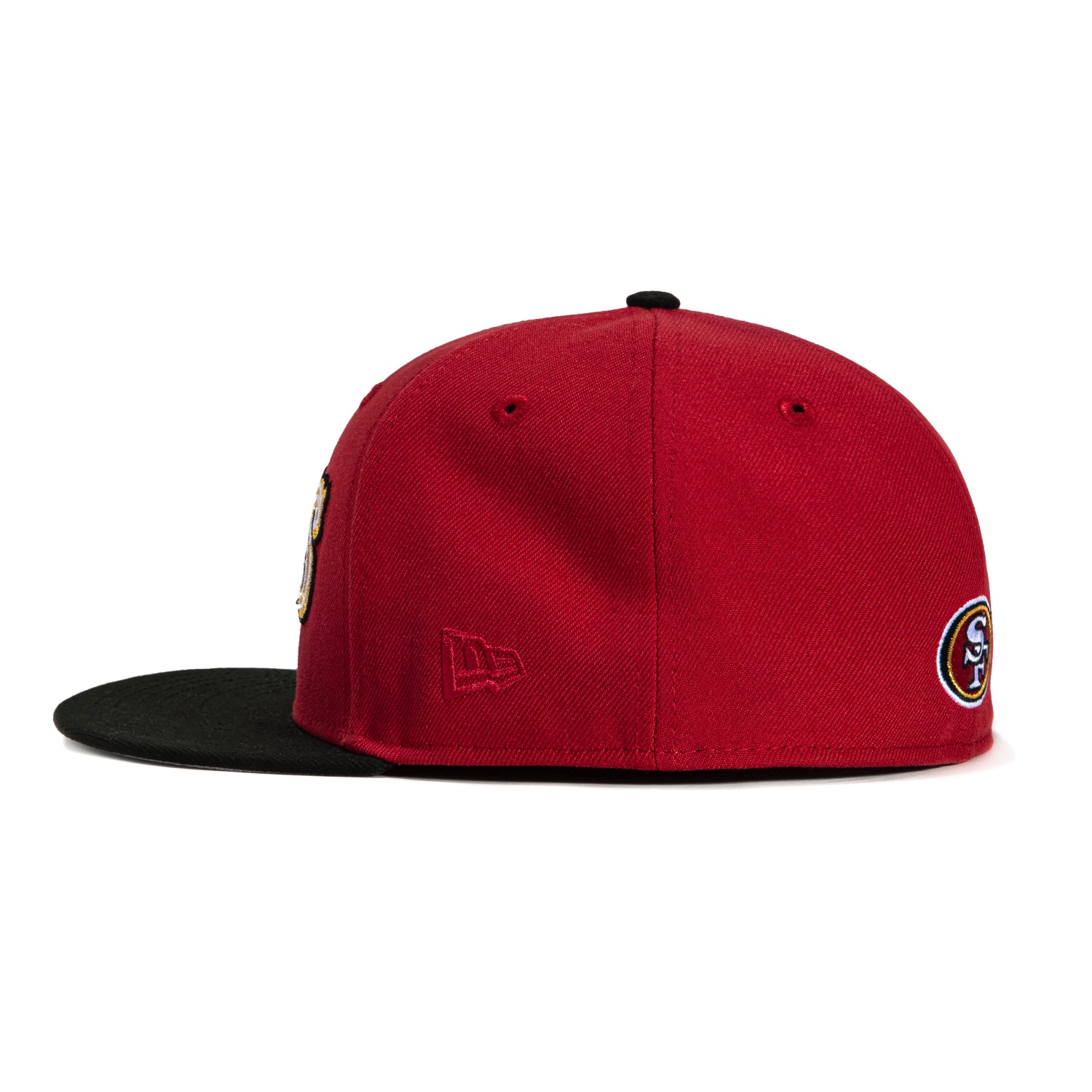 New Era 59Fifty San Francisco 49ers 60th Anniversary Patch Word Hat - Cardinal, Black