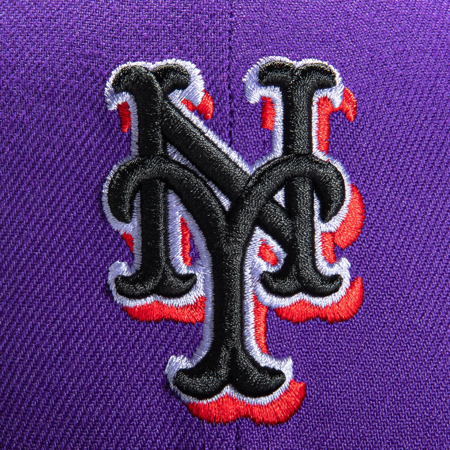 New Era 59Fifty T-Dot New York Mets 2000 World Series Patch Hat - Purple, Black, Red