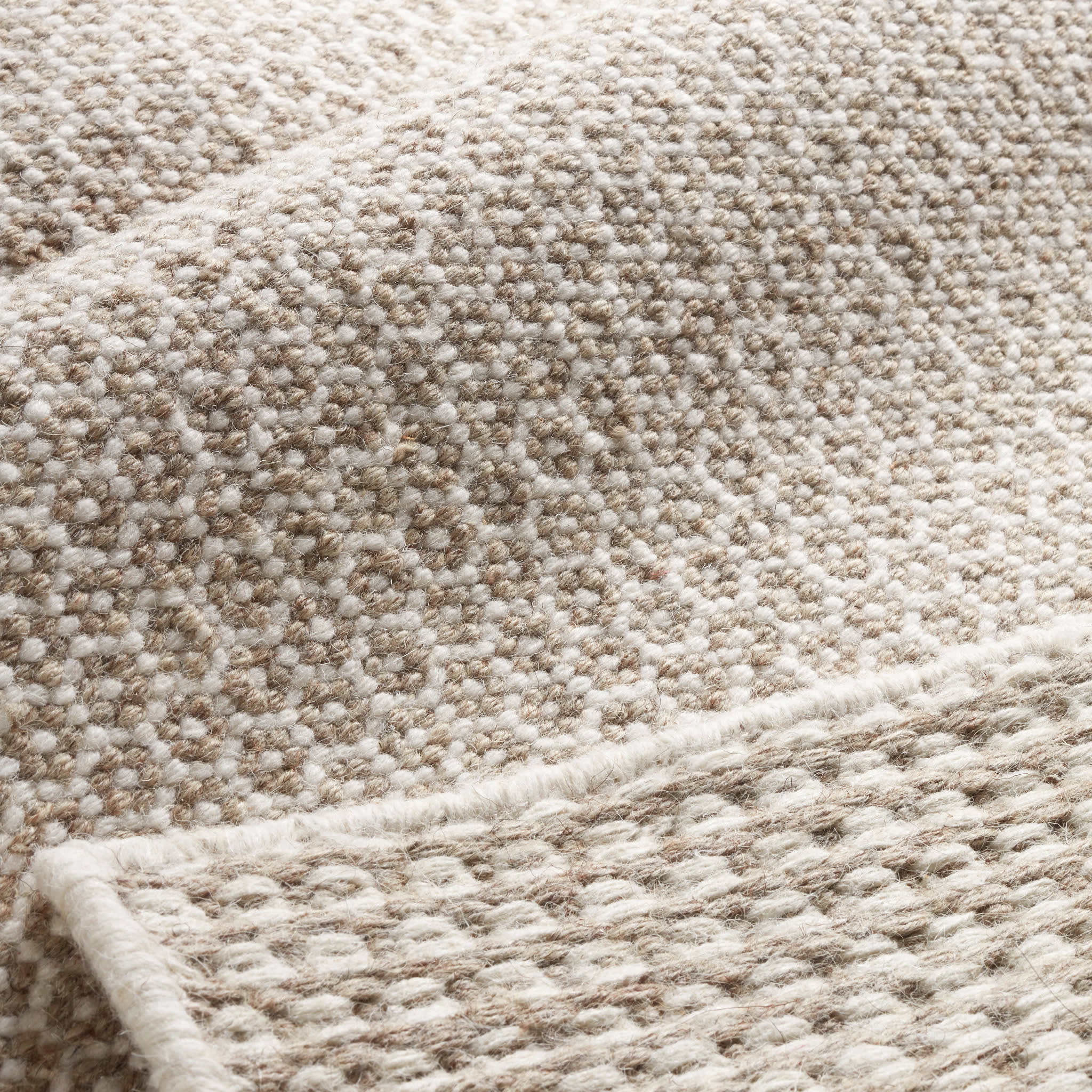 Honeycomb Natural Handwoven Wool Rug