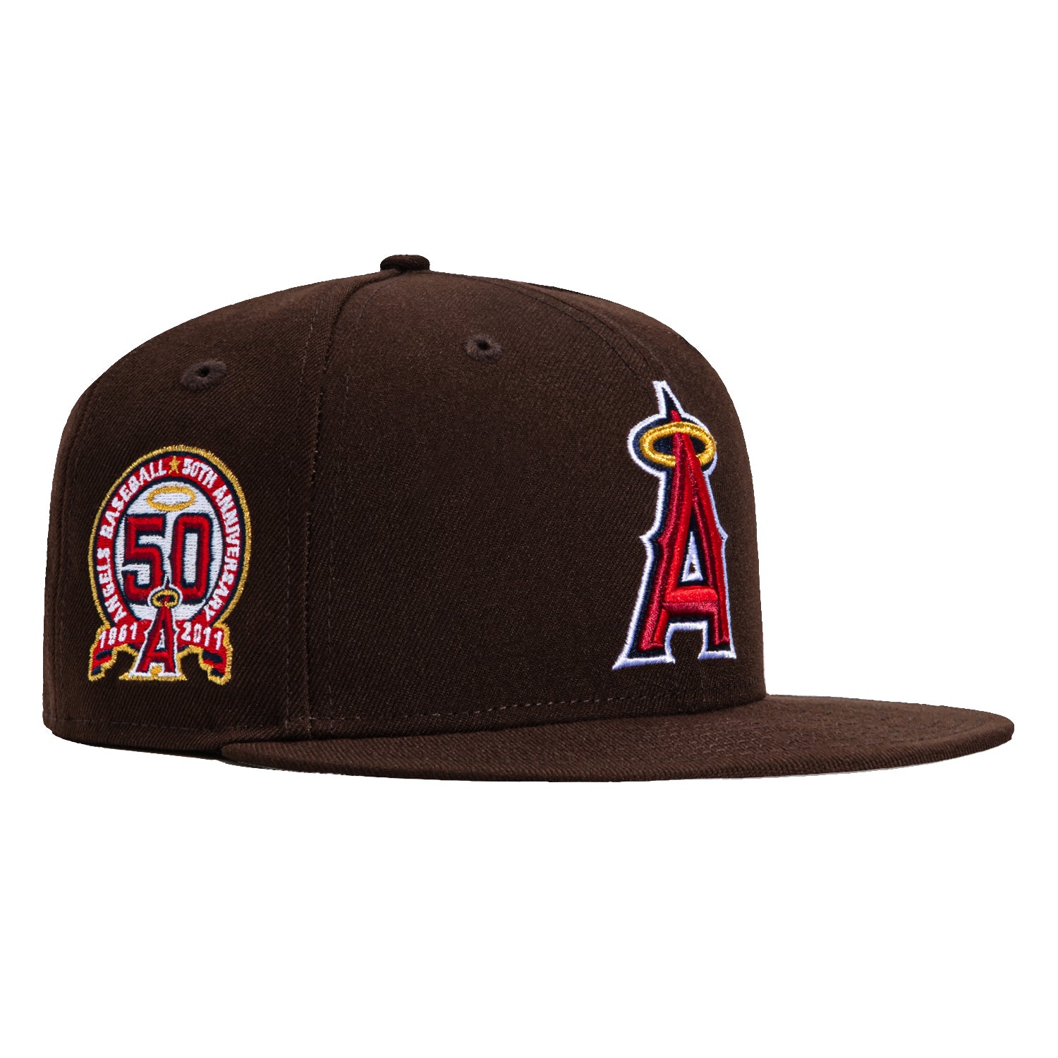 New Era 59Fifty Los Angeles Angels 50th Anniversary Patch Hat - Brown