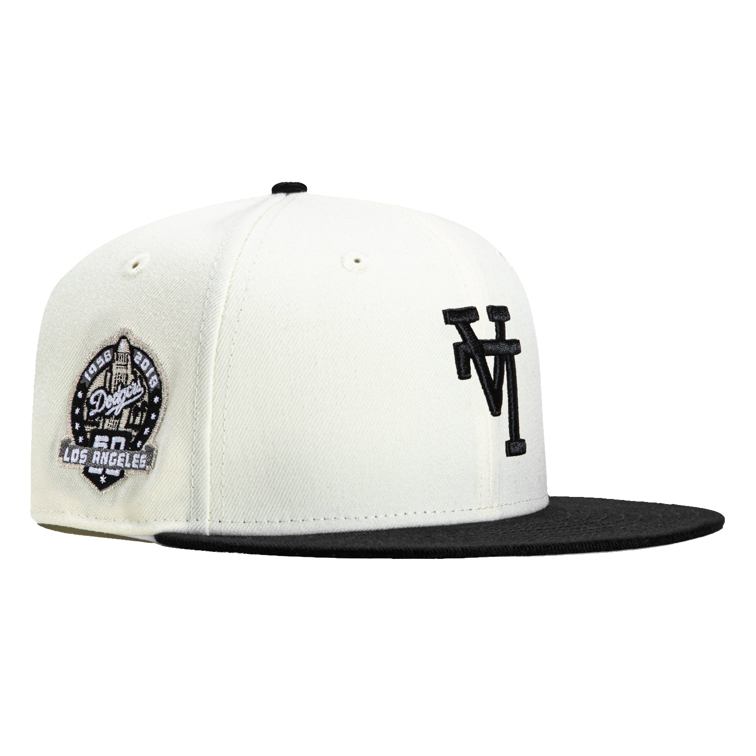 New Era 59Fifty Los Angeles Dodgers 60th Anniversary Patch Upside Down Hat - White, Black