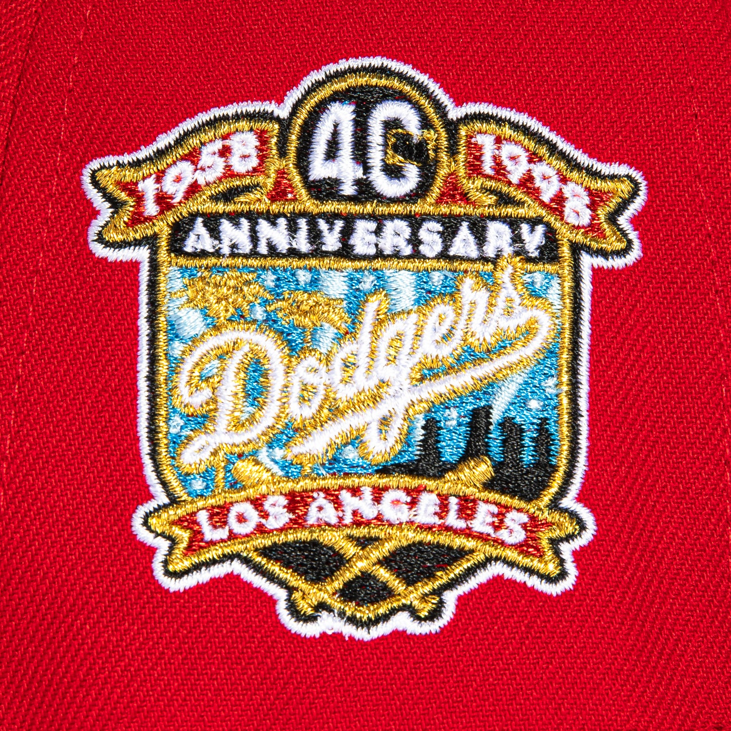 New Era 59Fifty Los Angeles Dodgers 40th Anniversary Patch Hat - Red, Black