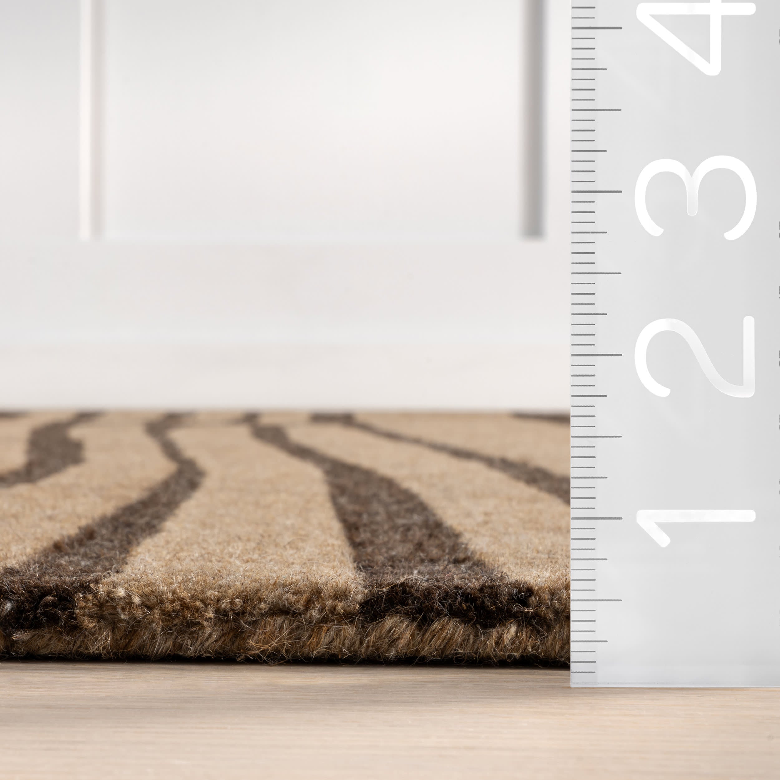 Parsa Striped Wool Rug | Brown