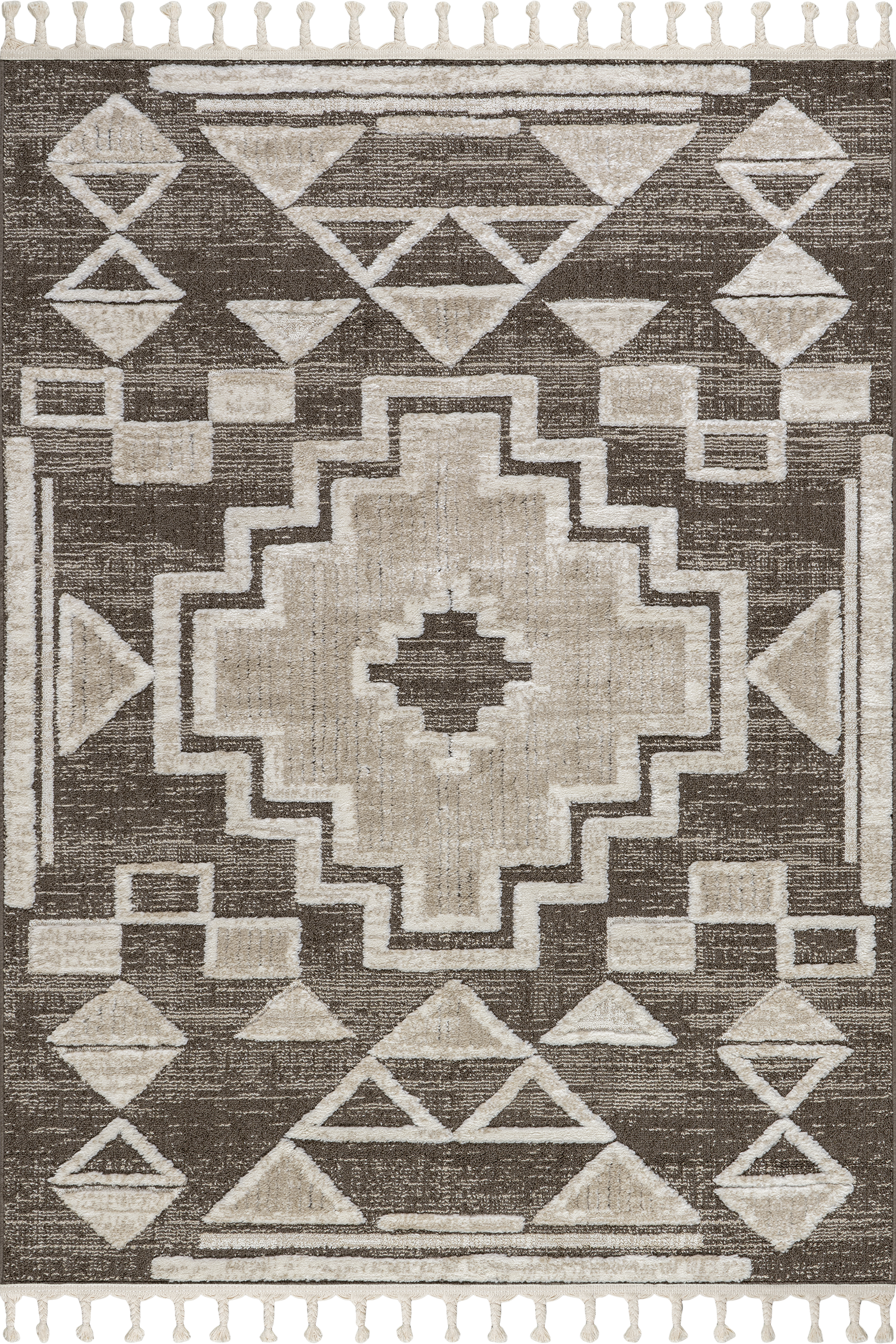 Gatsby Southwestern Tasseled Rug | Brown