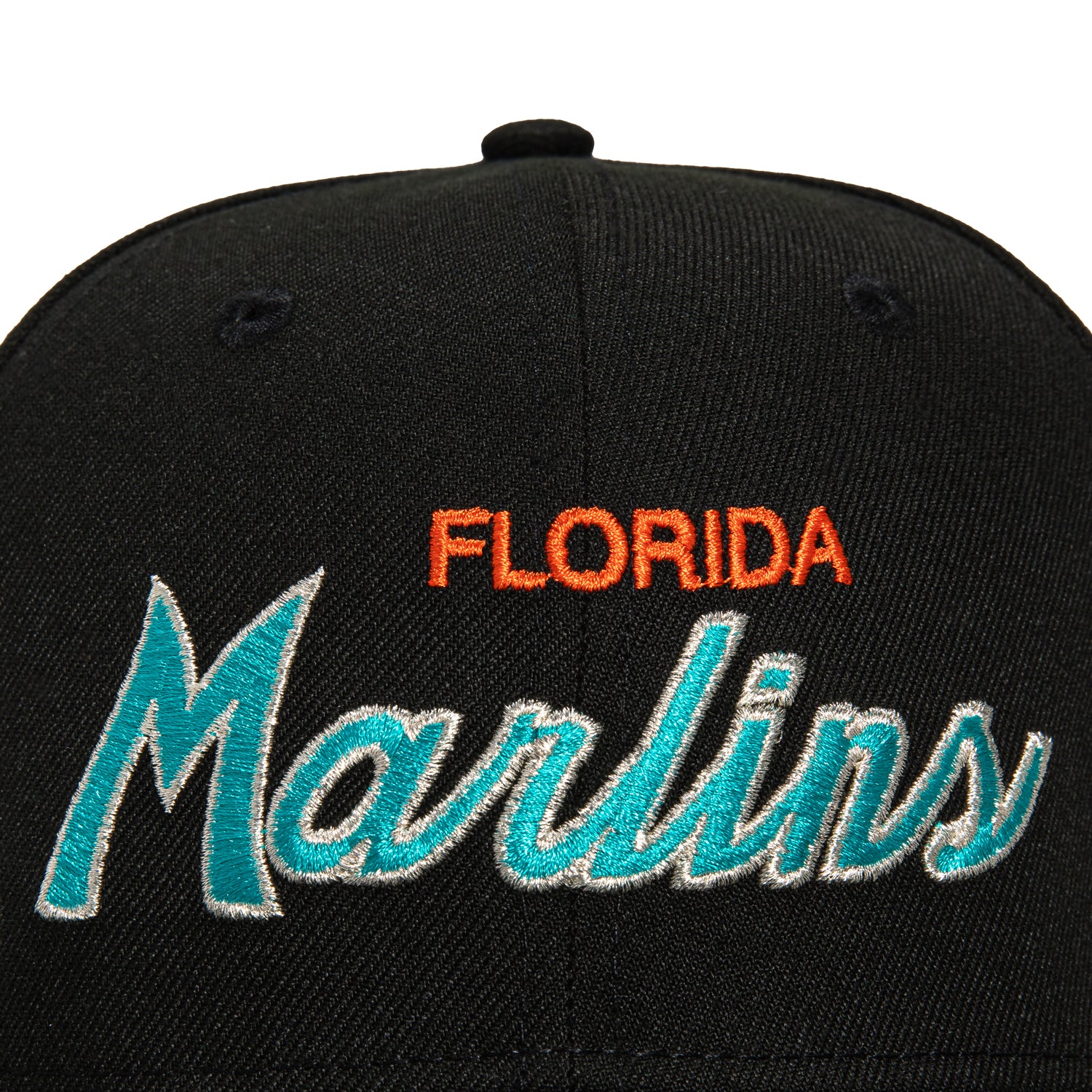 New Era 59Fifty Miami Marlins Logo Patch Script Hat - Black