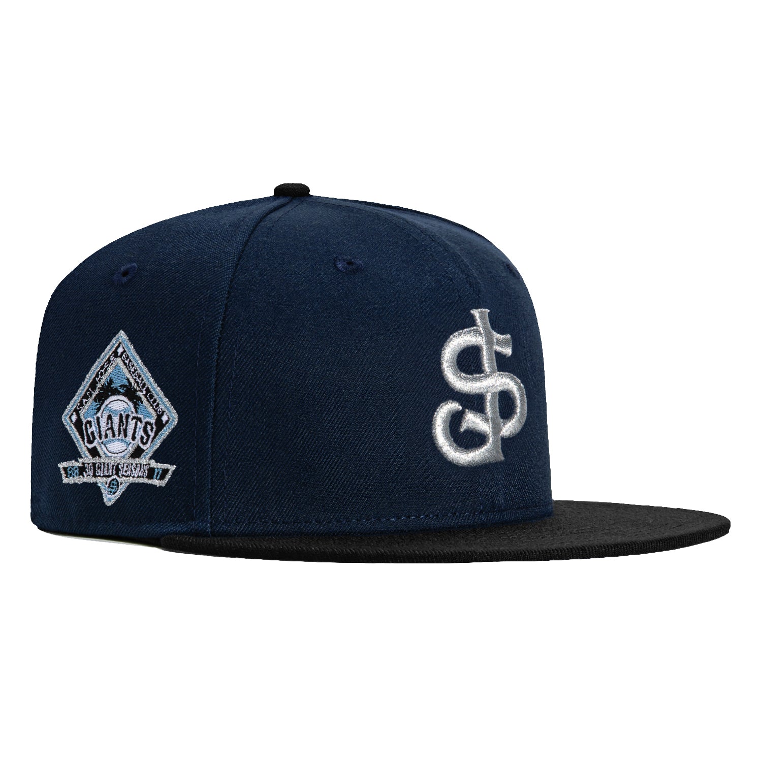 New Era 59Fifty San Jose Giants 30th Anniversary Patch Hat - Navy, Black, Metallic Silver