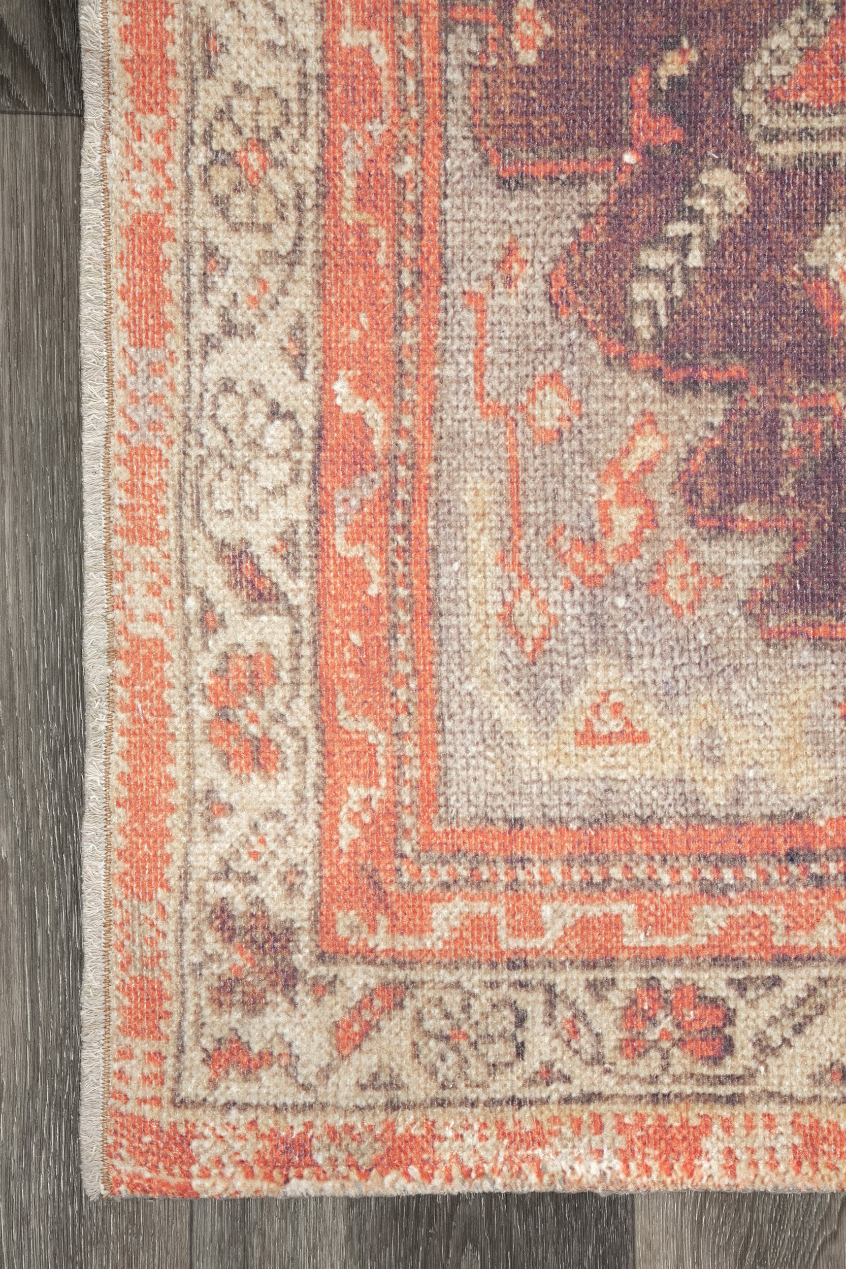 Printed Cartouche Medallion Flatweave Rug | Rust