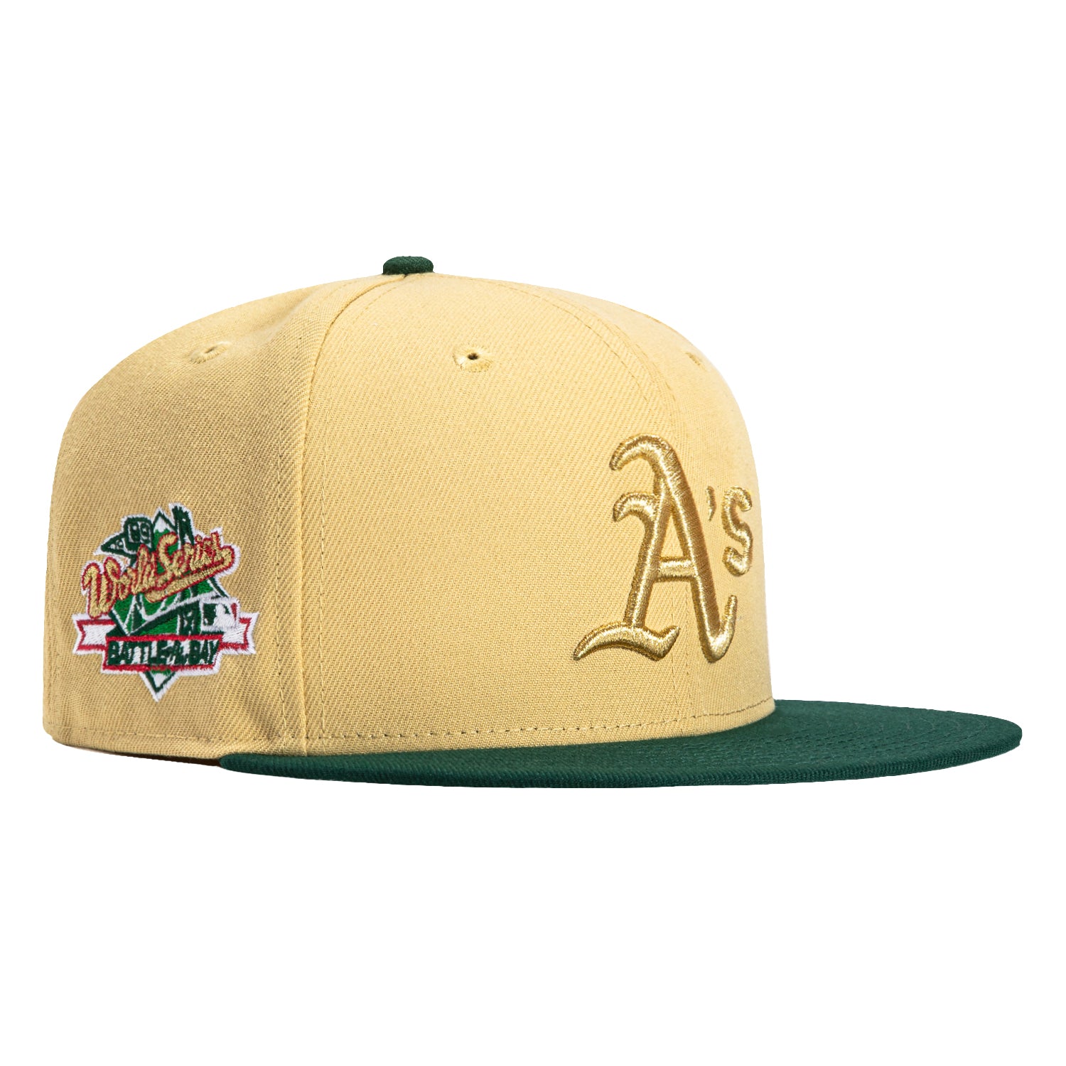 New Era 59Fifty Oakland Athletics Battle of the Bay Patch Hat - Tan, Green, Metallic Gold