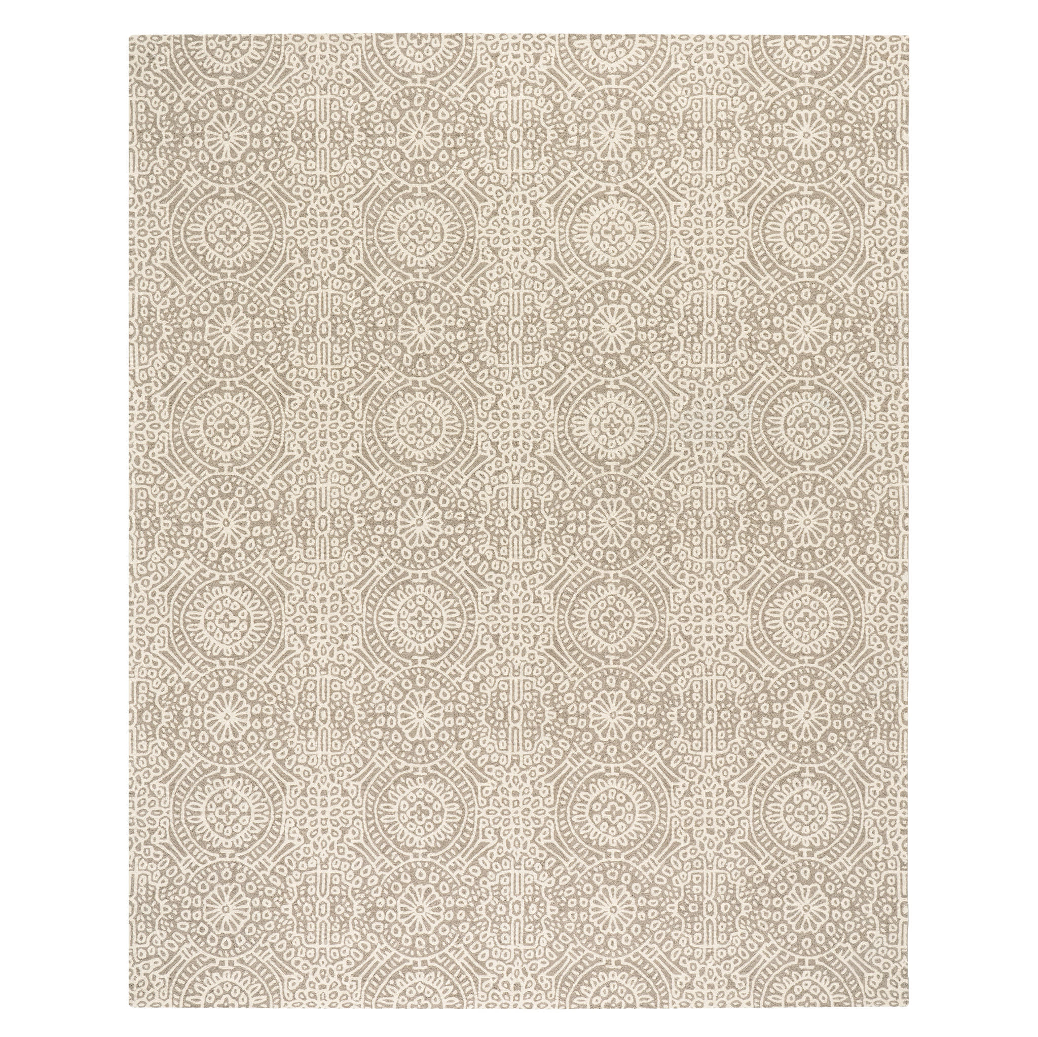 Temple Taupe Hand Micro Hooked Wool Rug