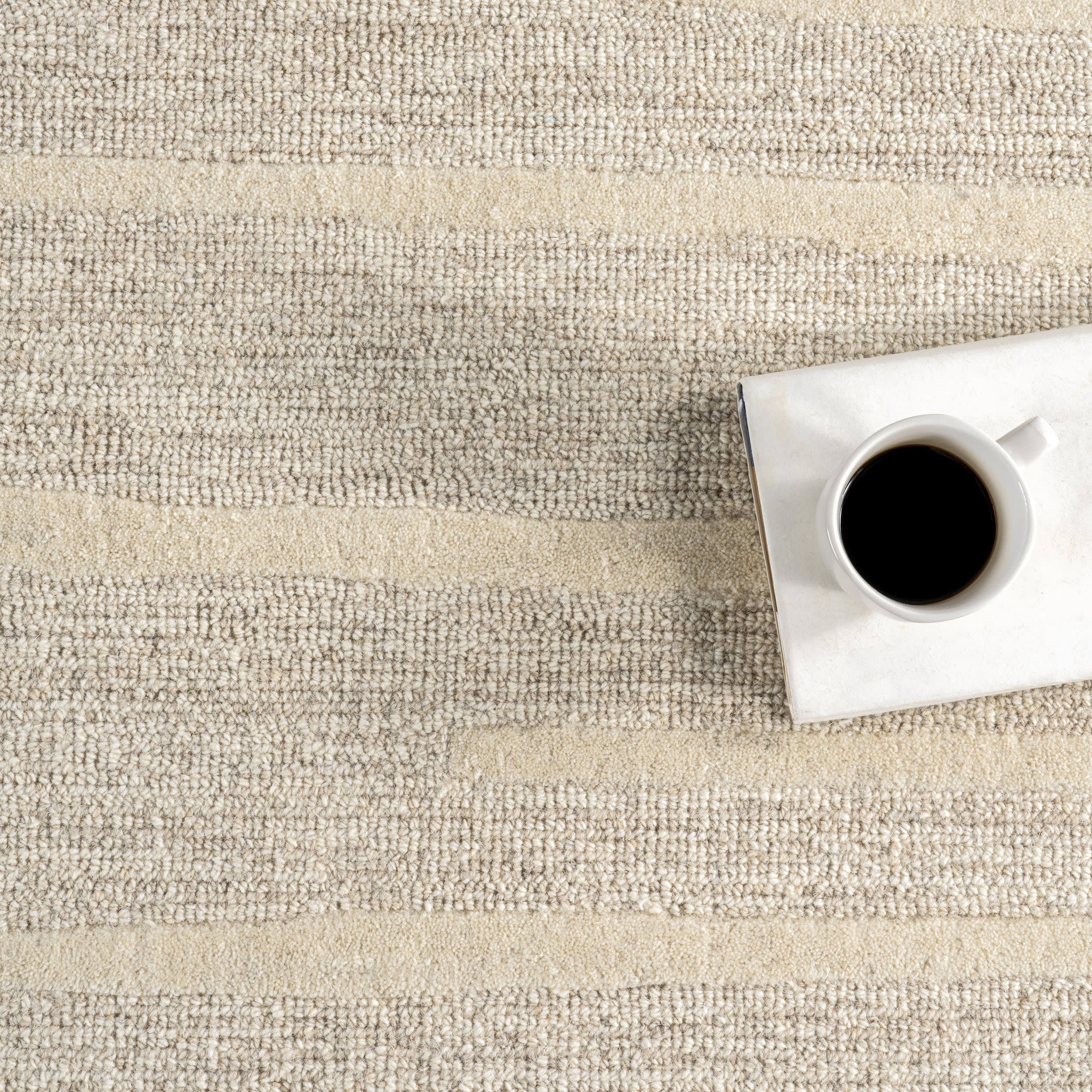 Parsa Striped Wool Rug | Beige