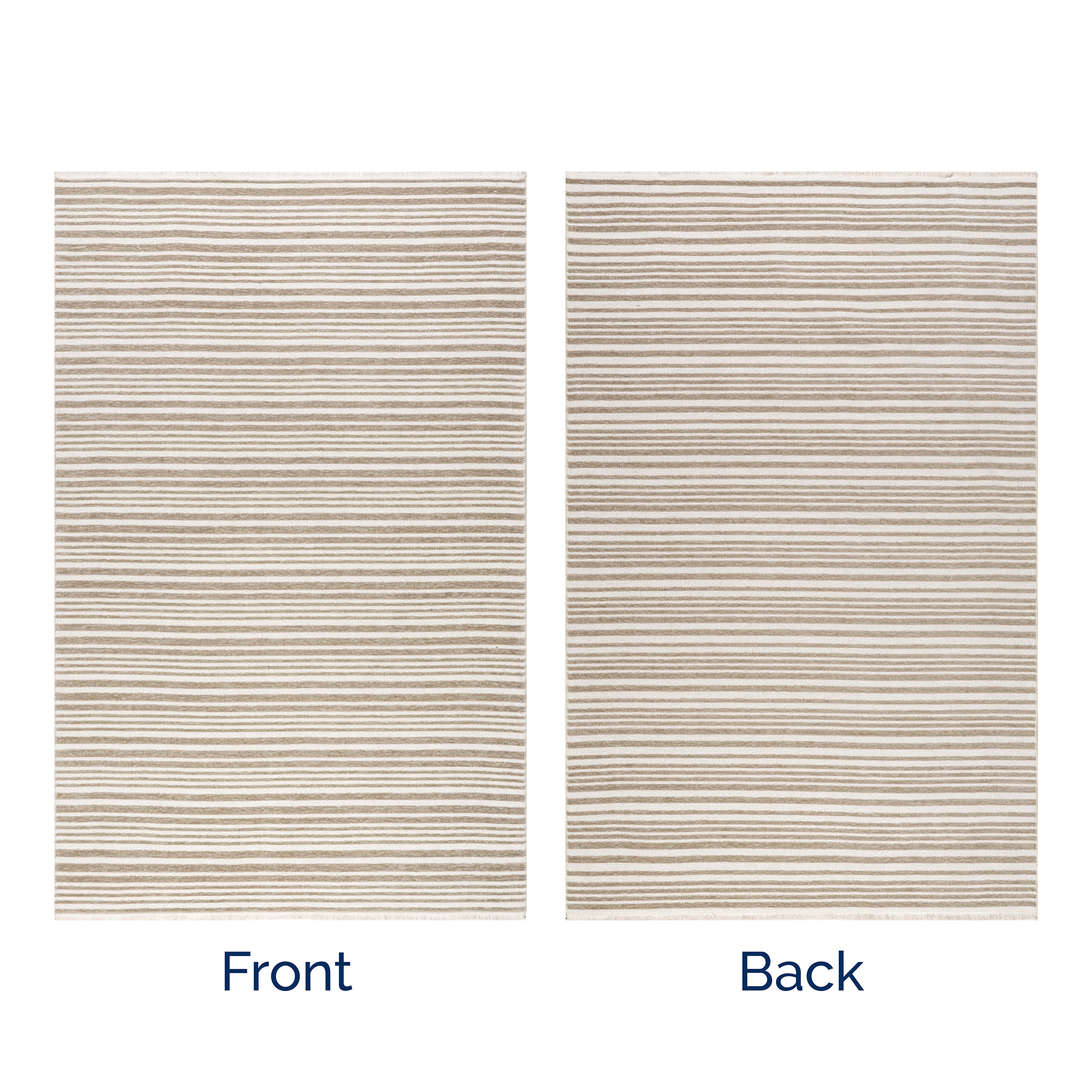 Melany Striped Reversible Washable Rug | Taupe