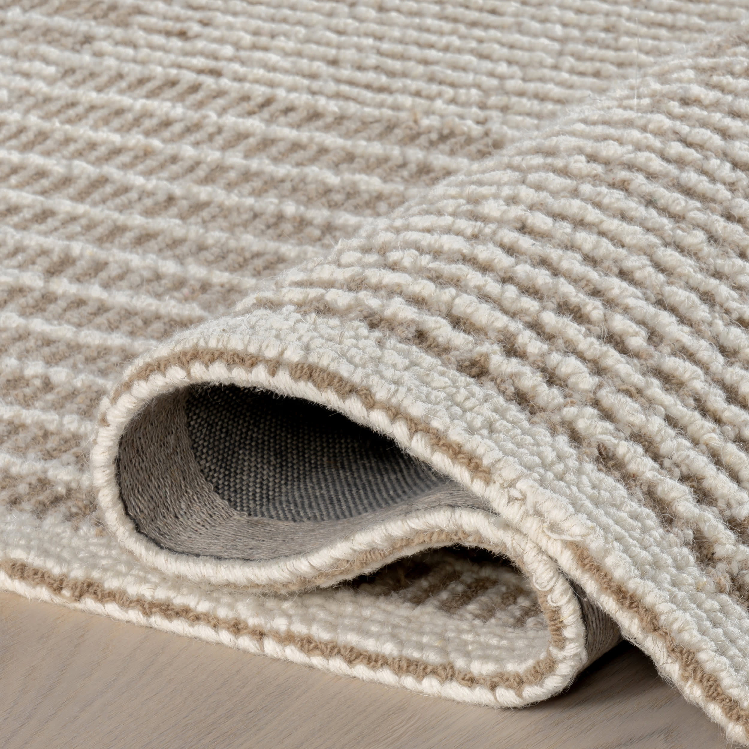 Montecito Tiled Wool Rug | Taupe