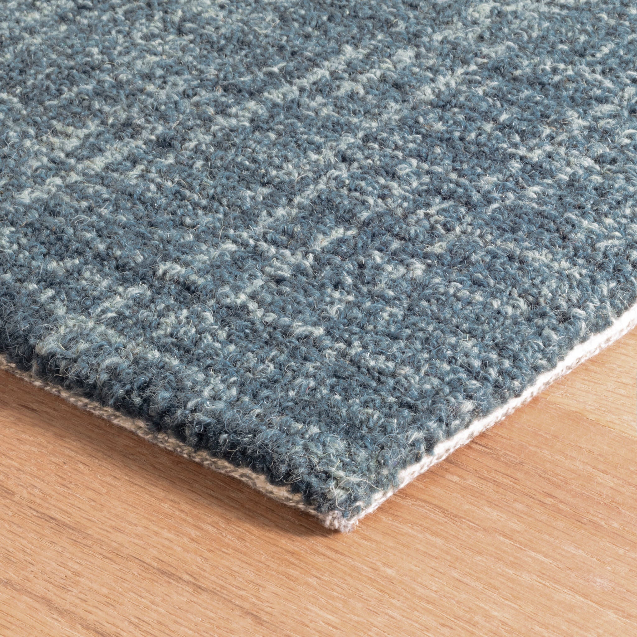 Crosshatch Denim Hand Micro Hooked Wool Rug