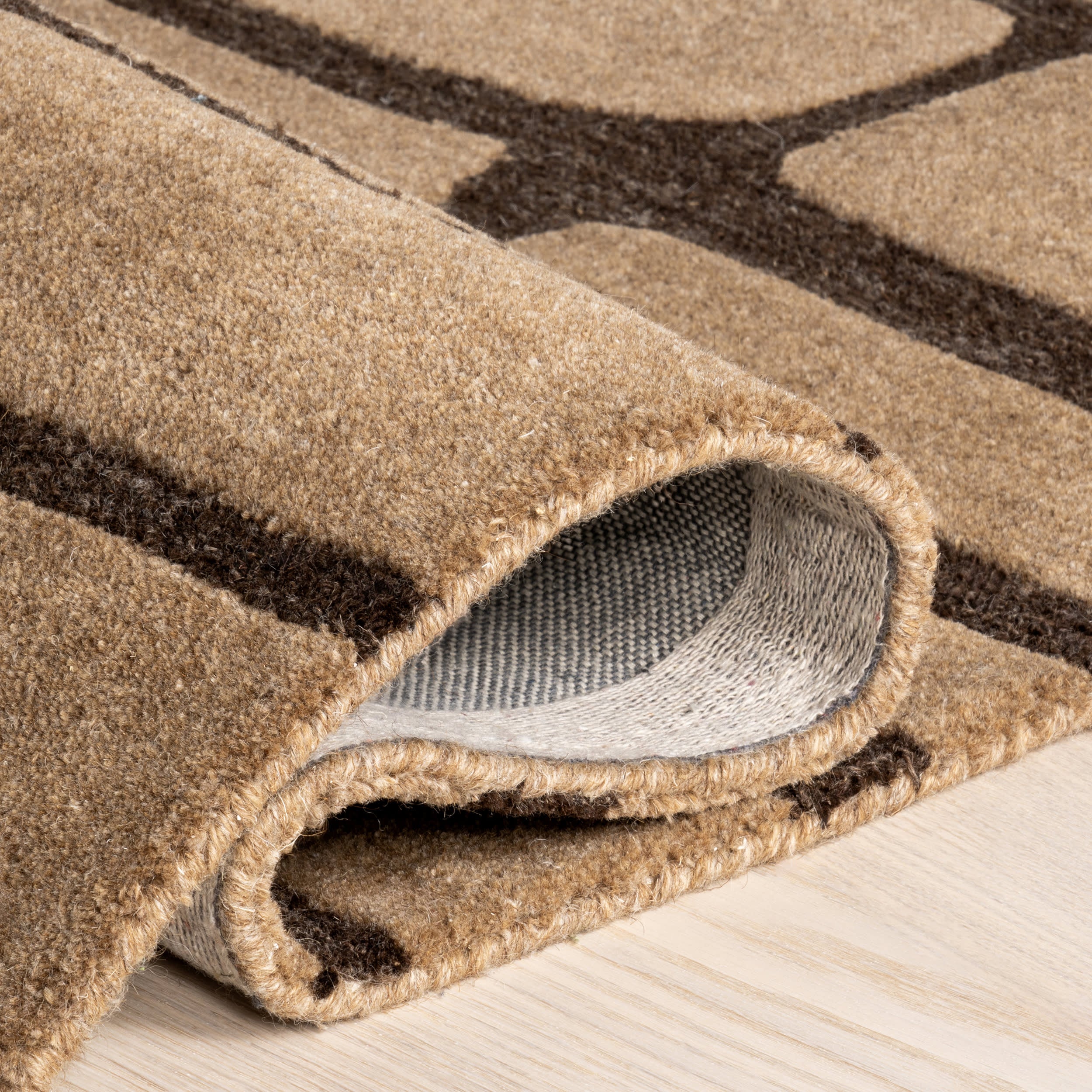 Parsa Striped Wool Rug | Brown