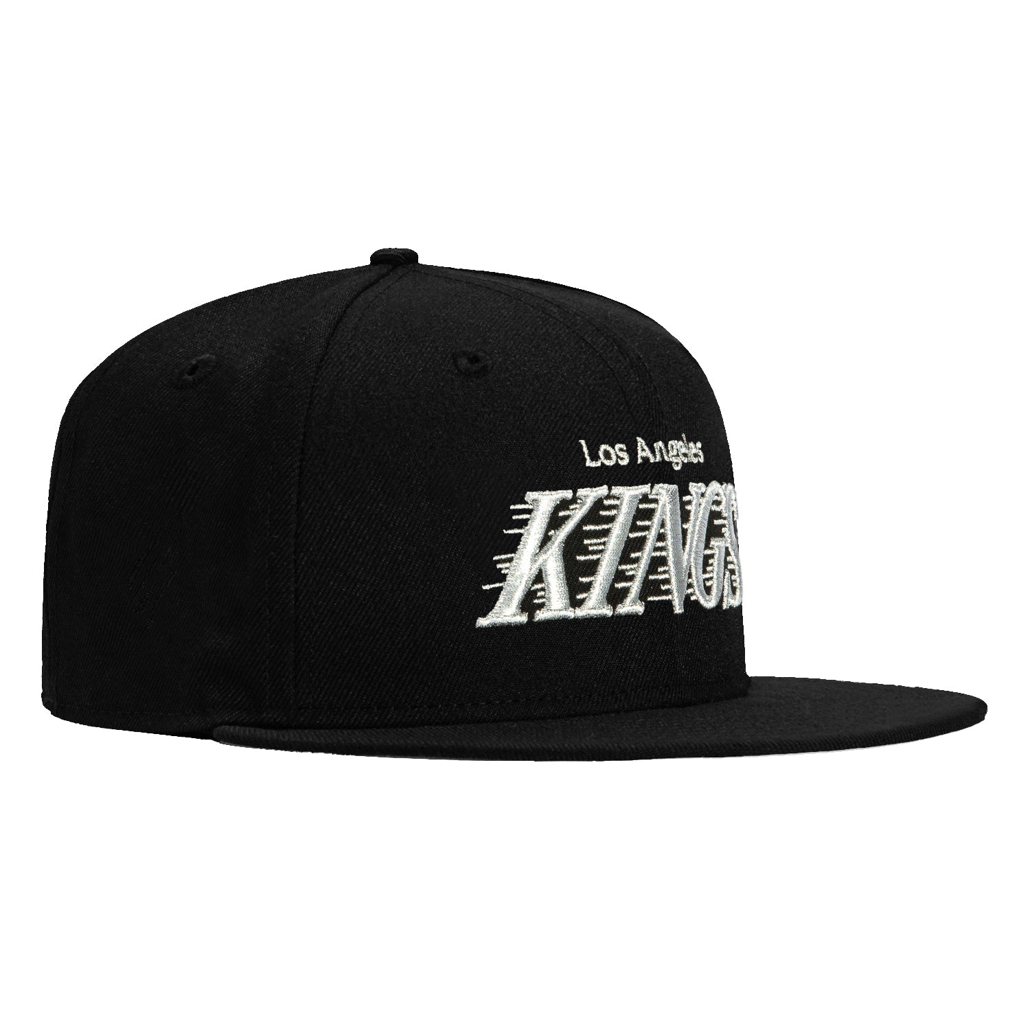 New Era 59Fifty Los Angeles Kings Word Hat - Black, Metallic Silver