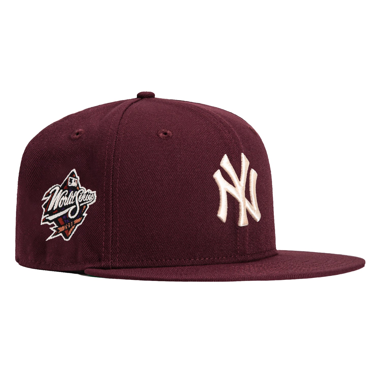 New Era 59Fifty Bordeaux New York Yankees 1998 World Series Patch Hat - Maroon