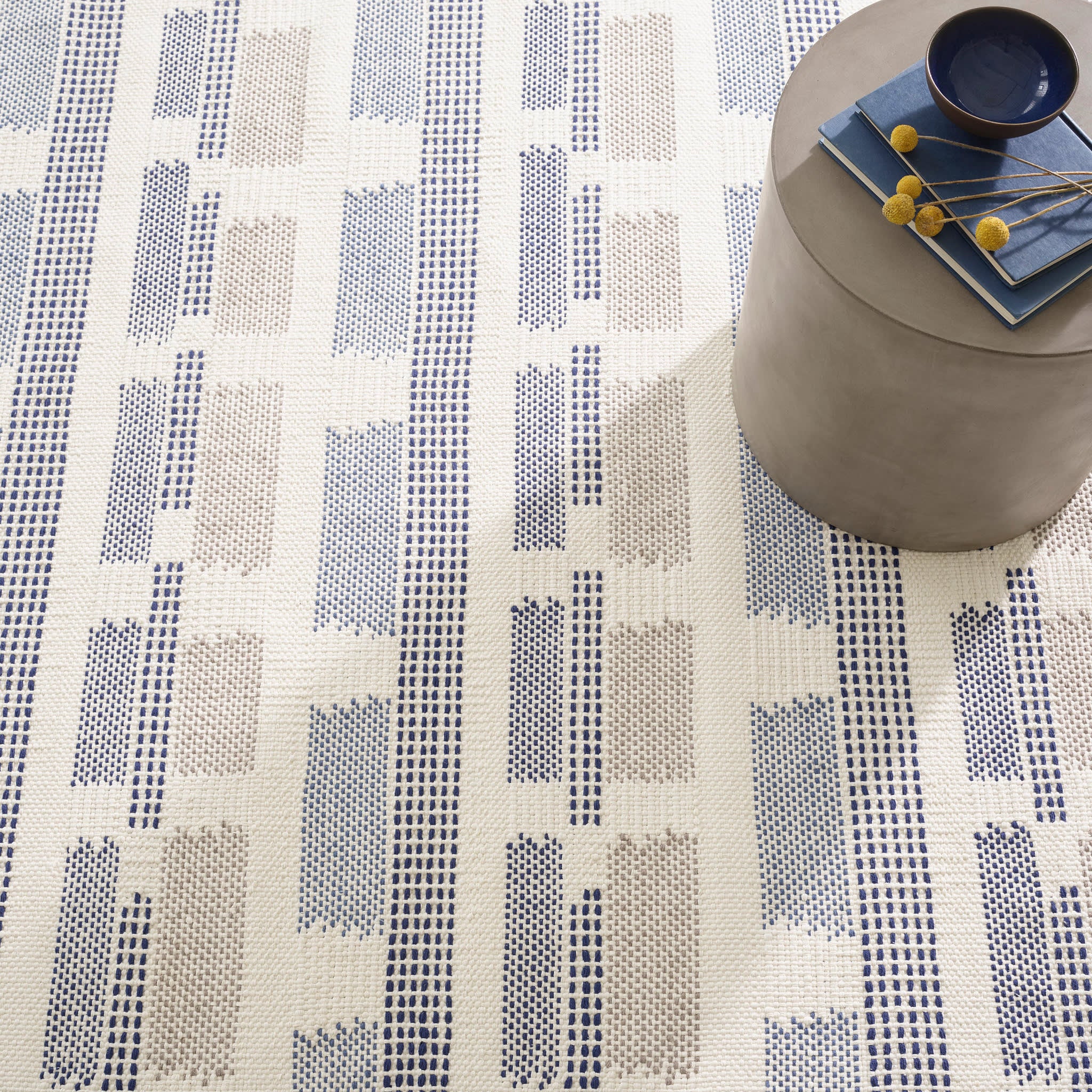 Tread Lightly Navy Handwoven Cotton Rug