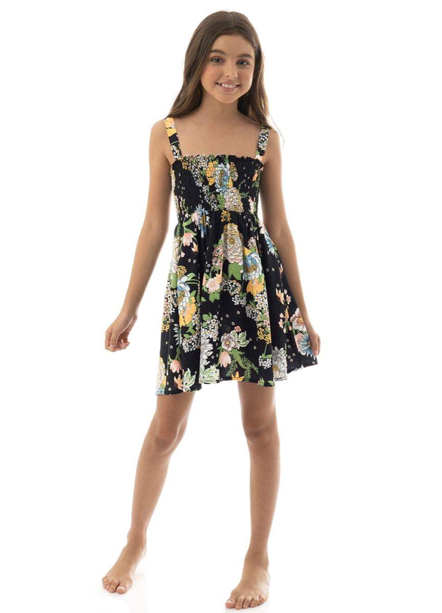 Maaji Black Bouquet Bouquet Girls Short Dress