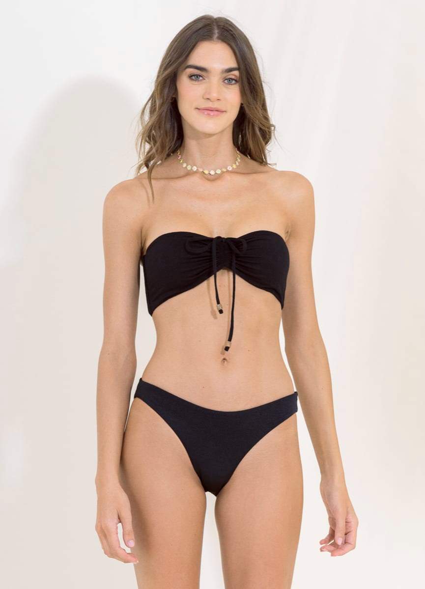 Maaji Black Tulip Bandy Strapless Bandeau Bikini Top