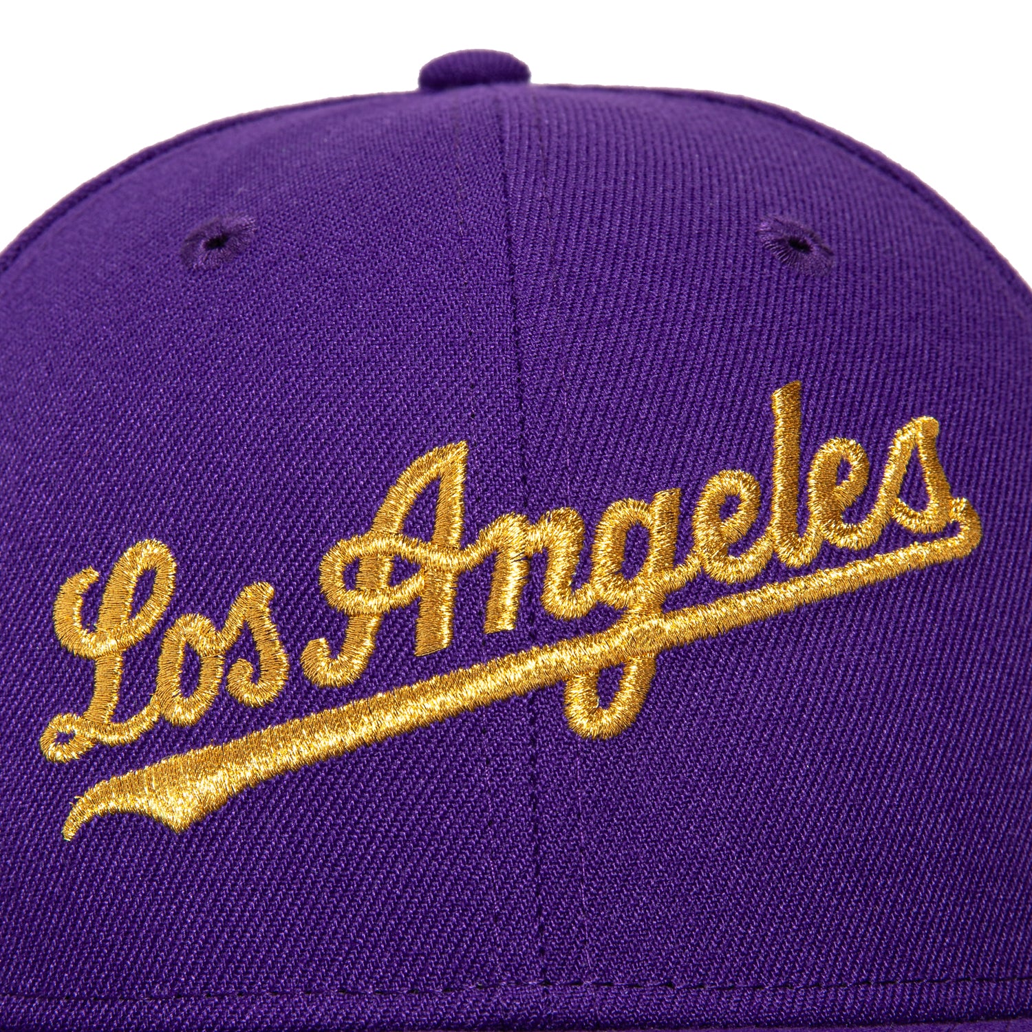 New Era 59Fifty Los Angeles Dodgers 50th Anniversary Stadium Patch Script Hat - Purple, Metallic Gold