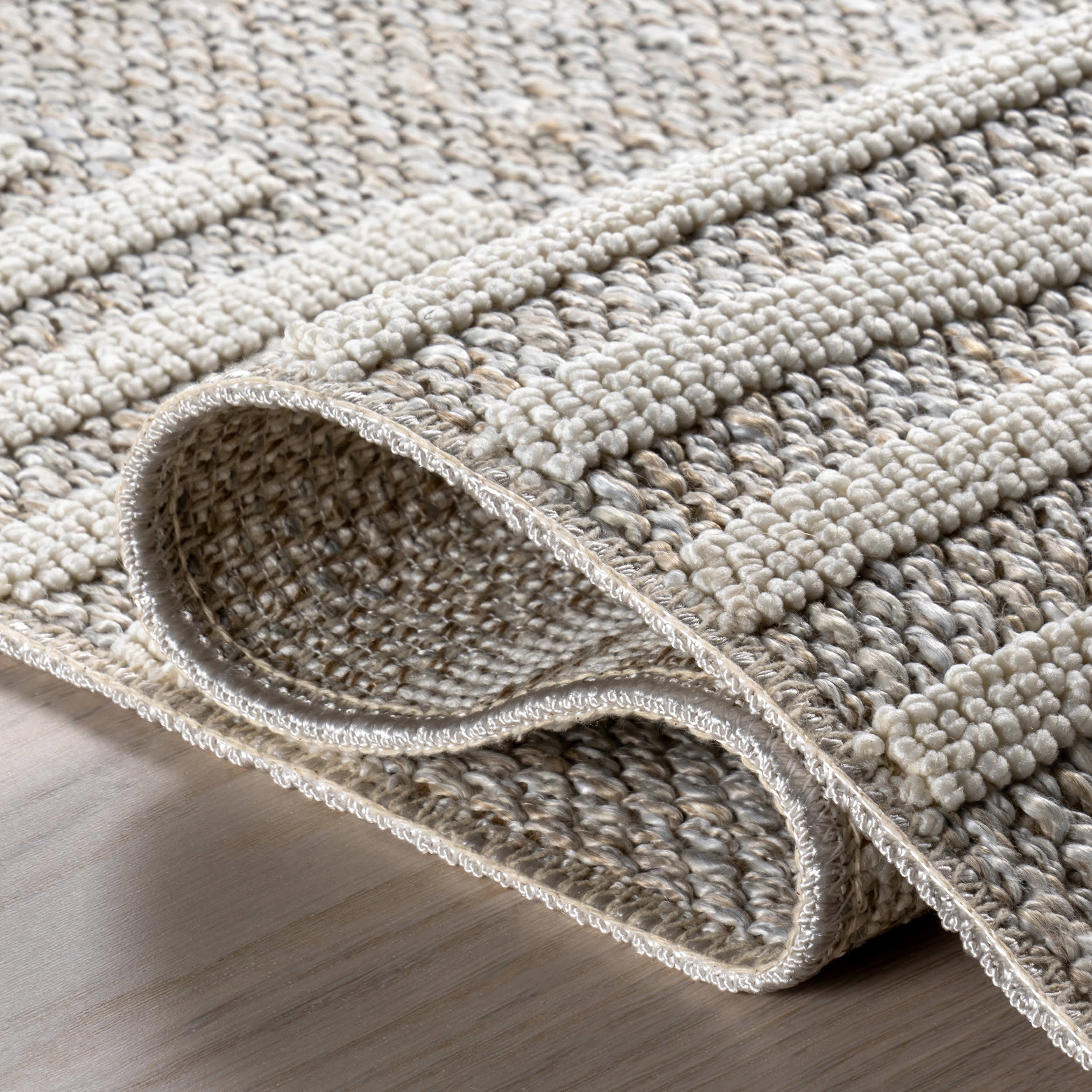 Allyson Hexagon Washable Rug | Beige