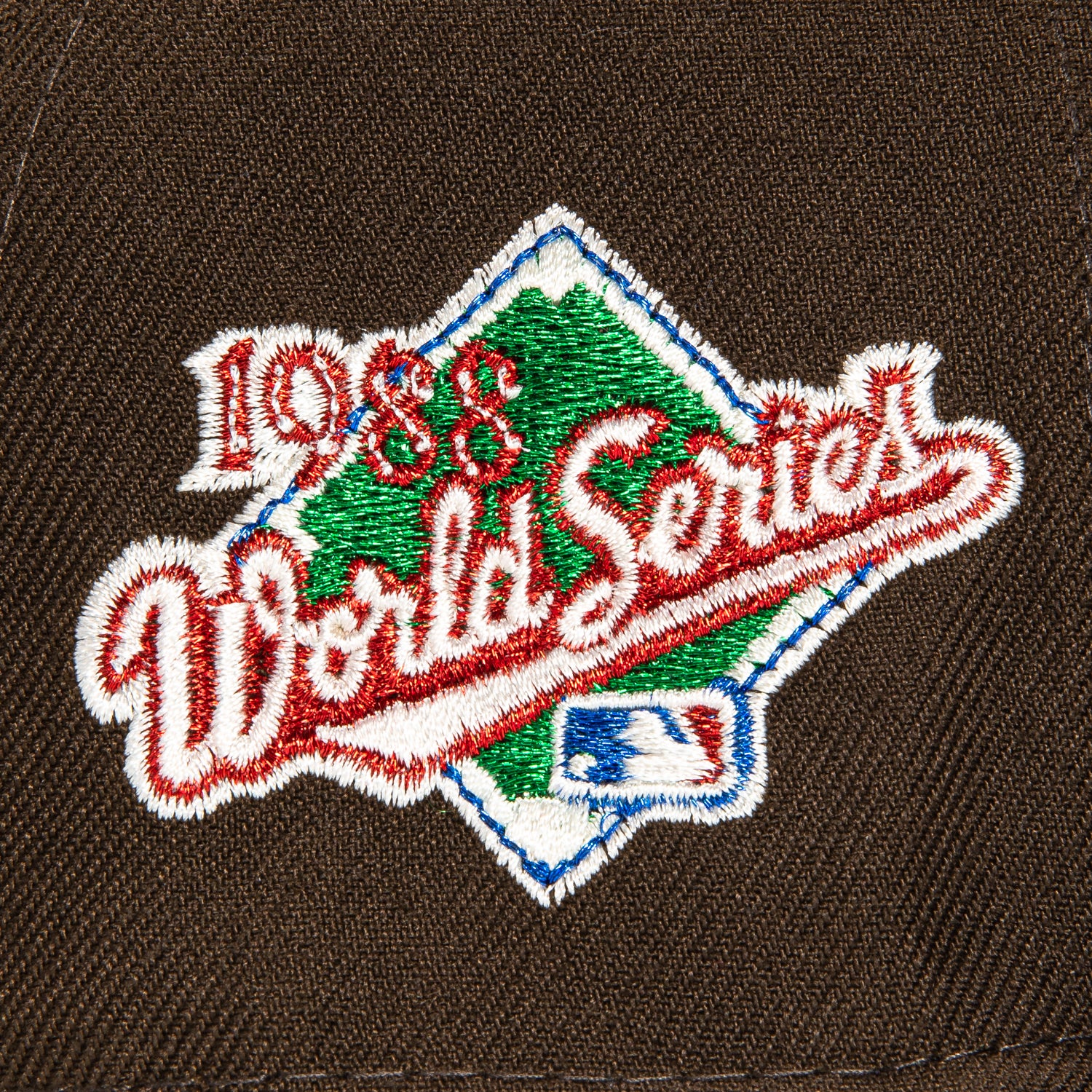 New Era 59Fifty Walnut Scripts Los Angeles Dodgers 1988 World Series Patch Script Hat - Brown, Royal