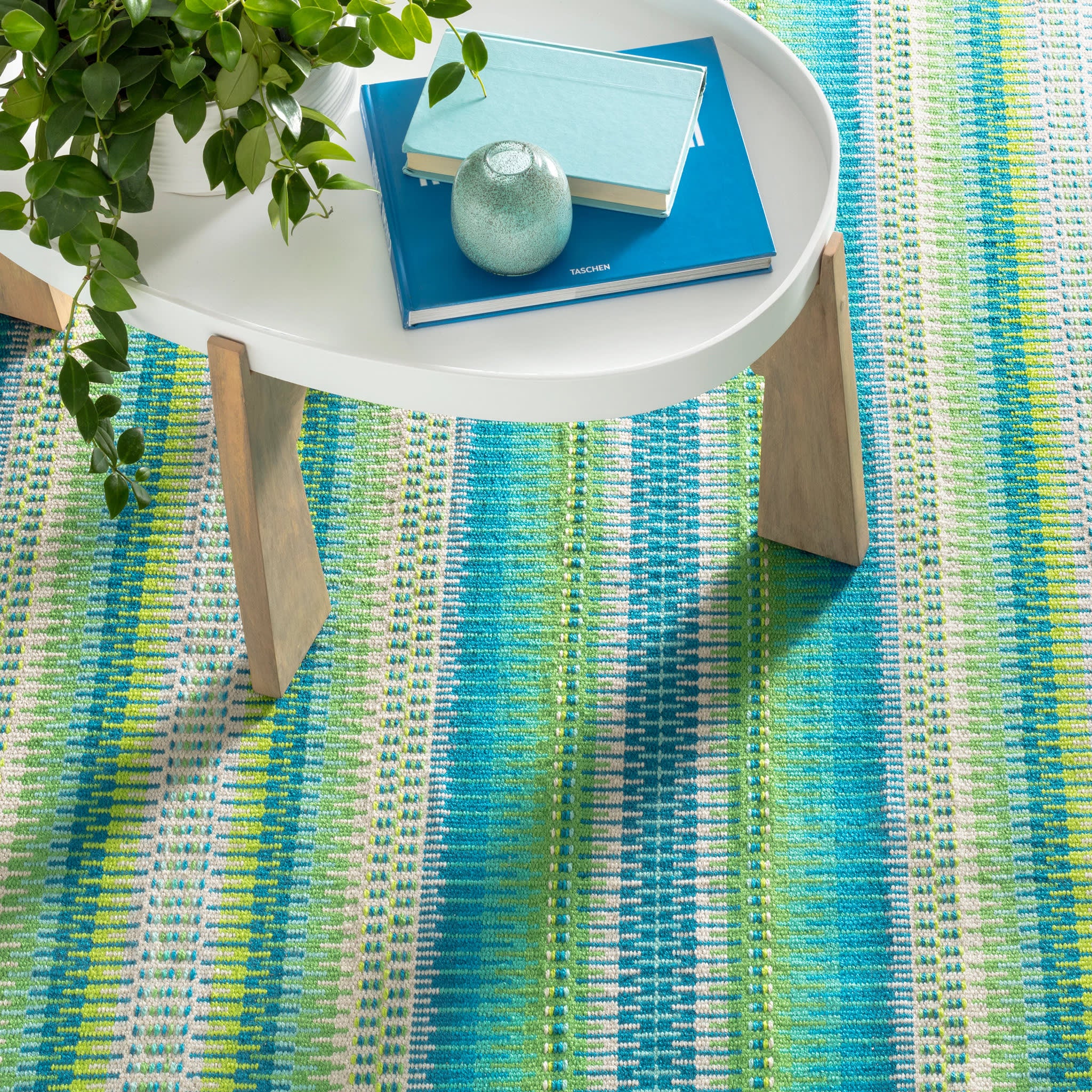 Folly Blue/Green Handwoven Indoor/Outdoor Rug