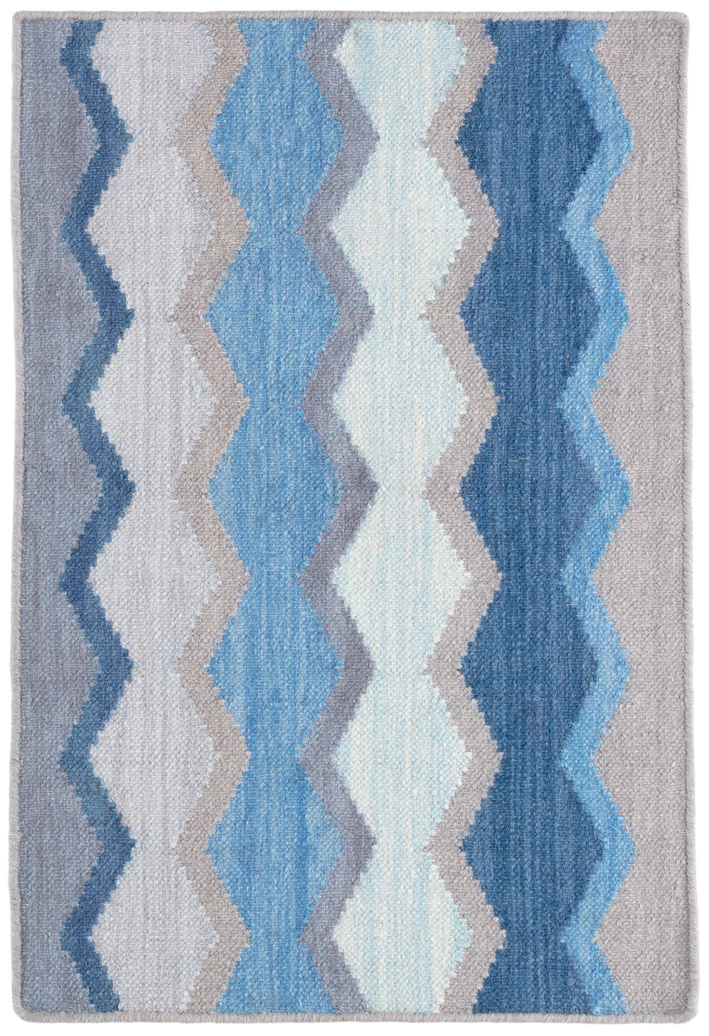 Safety Net Blue Handwoven Wool Rug