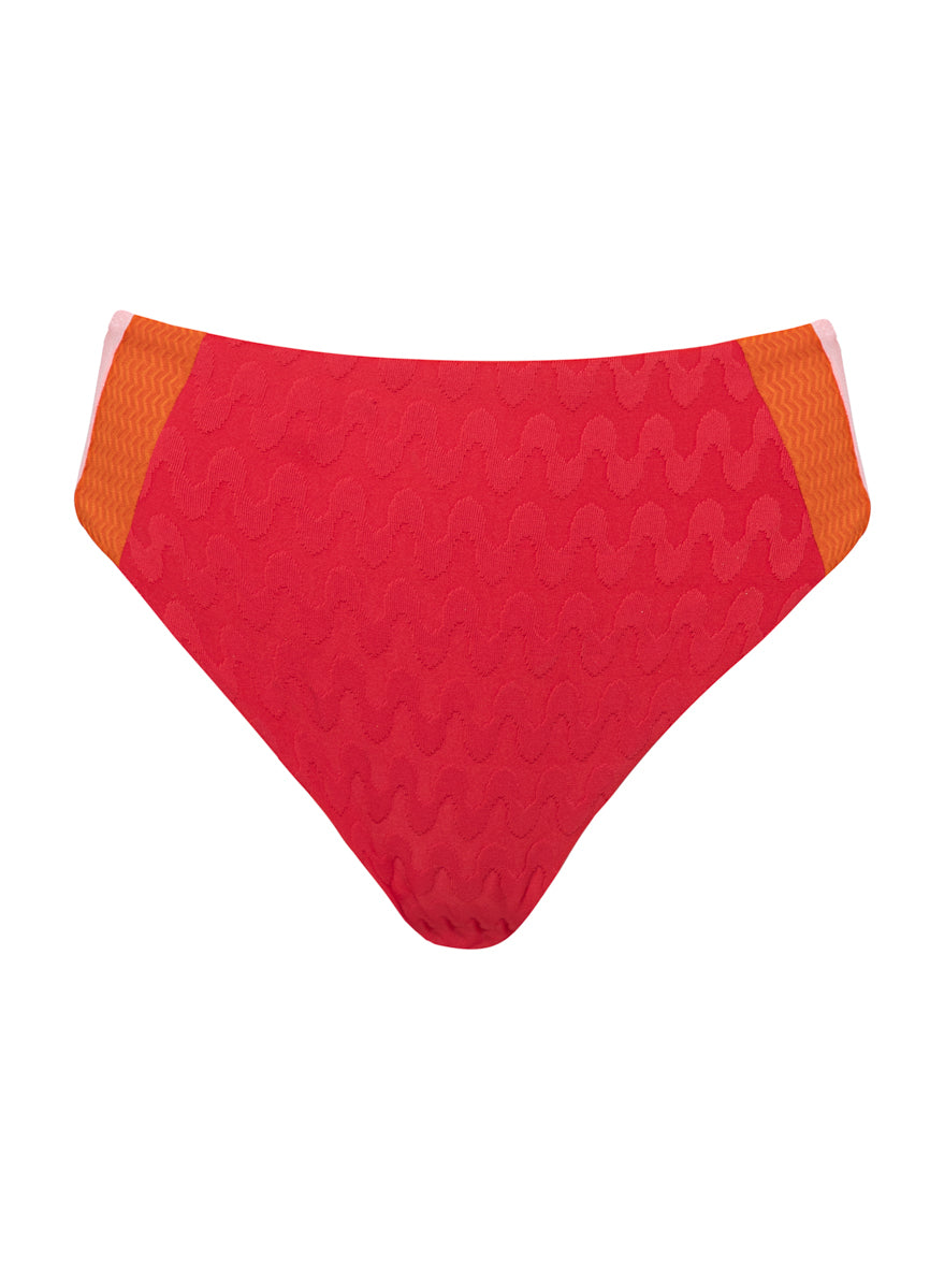 Maaji Apple Red Wanderer High Rise Classic Bikini Bottom