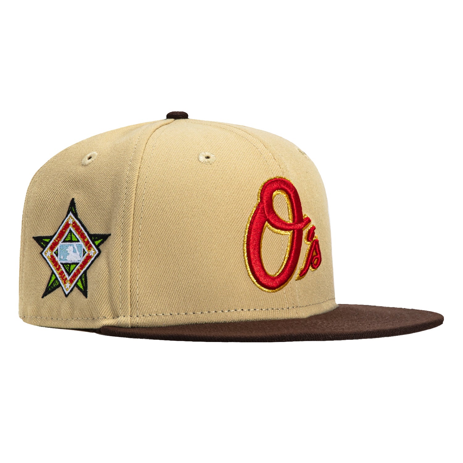 New Era 59Fifty Baltimore Orioles 1993 All Star Game Patch Alternate Hat - Tan, Brown, Red