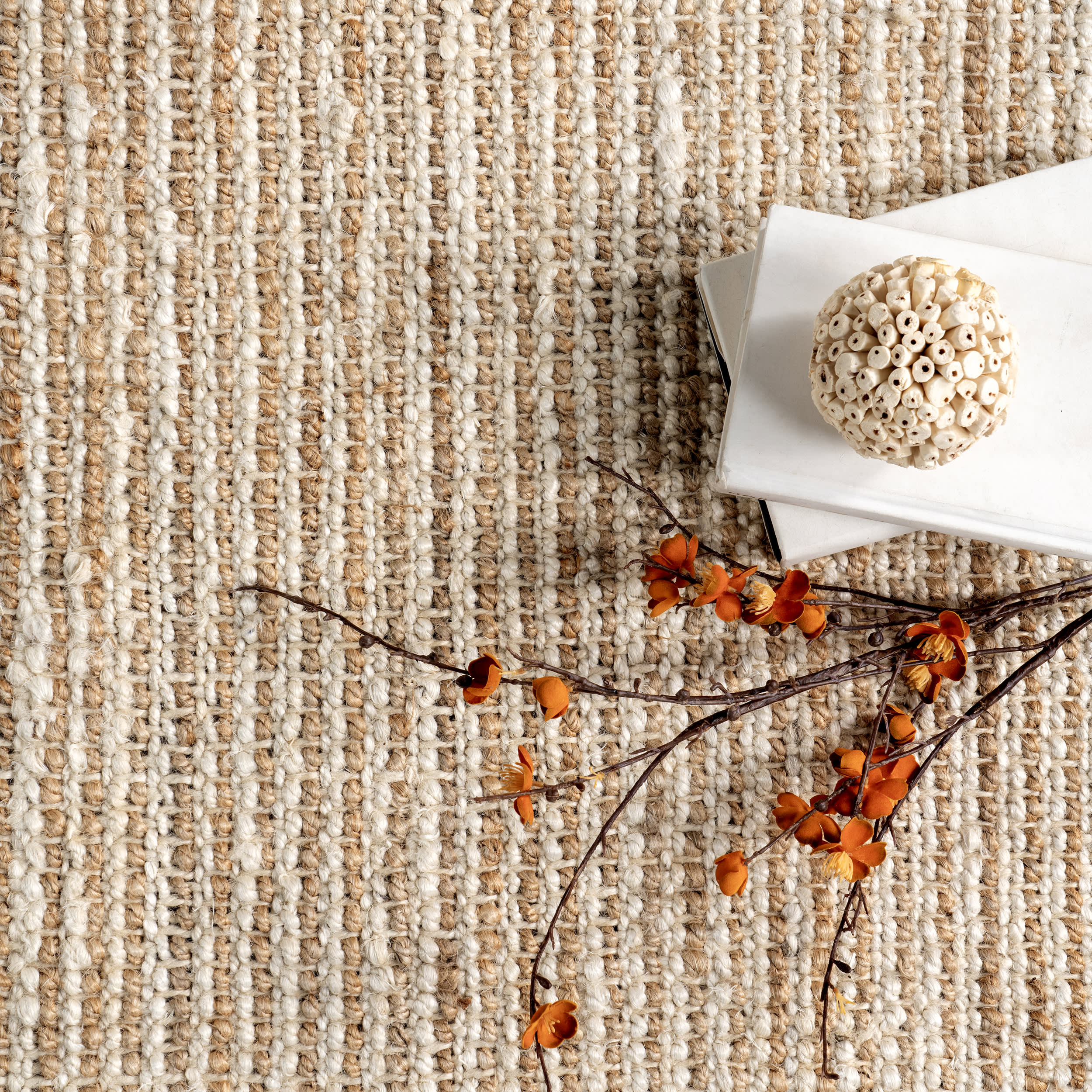 Freida Jute Bordered Rug | Ivory