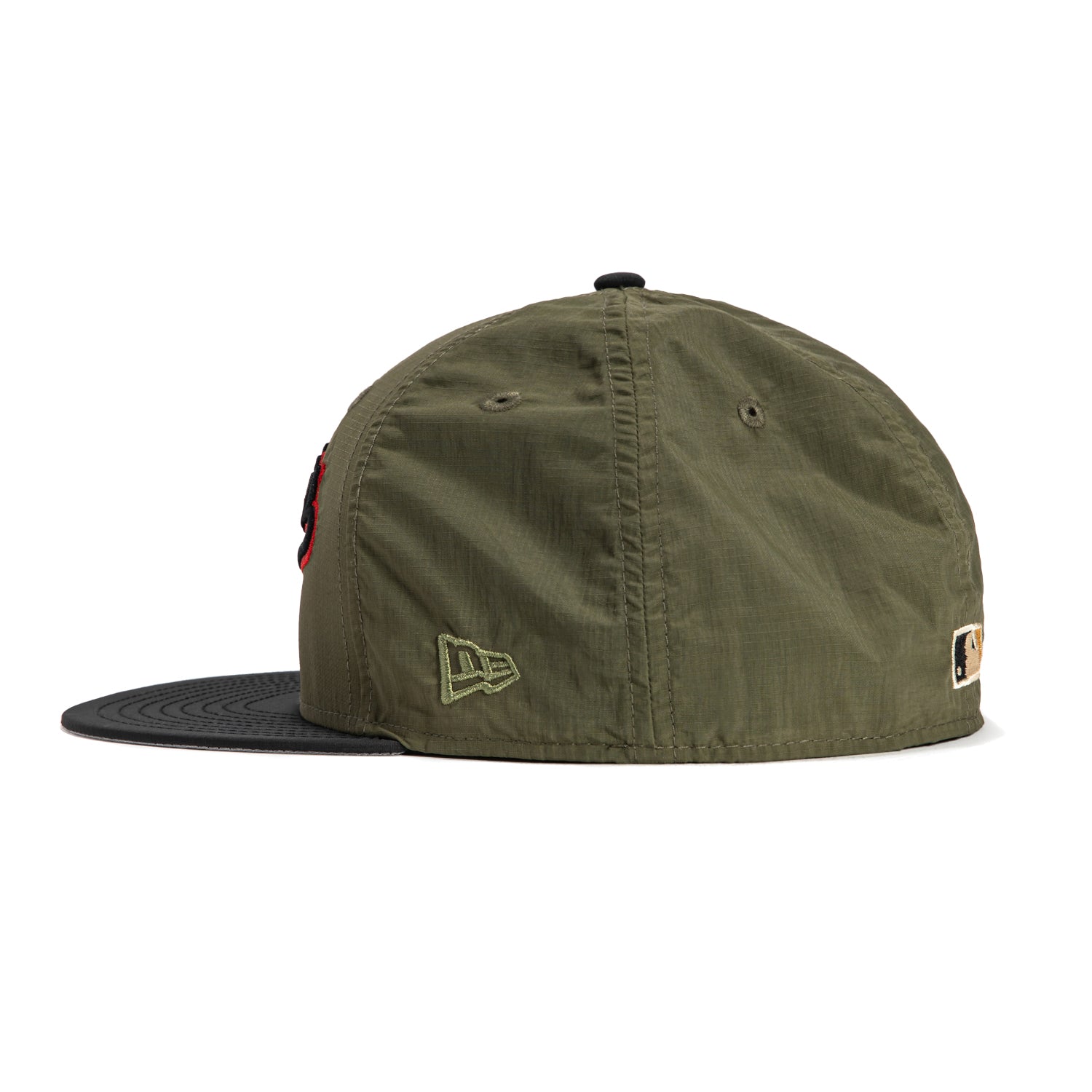 New Era 59Fifty Oakland Athletics Battle of the Bay Patch Script Hat - Olive, Black, Red