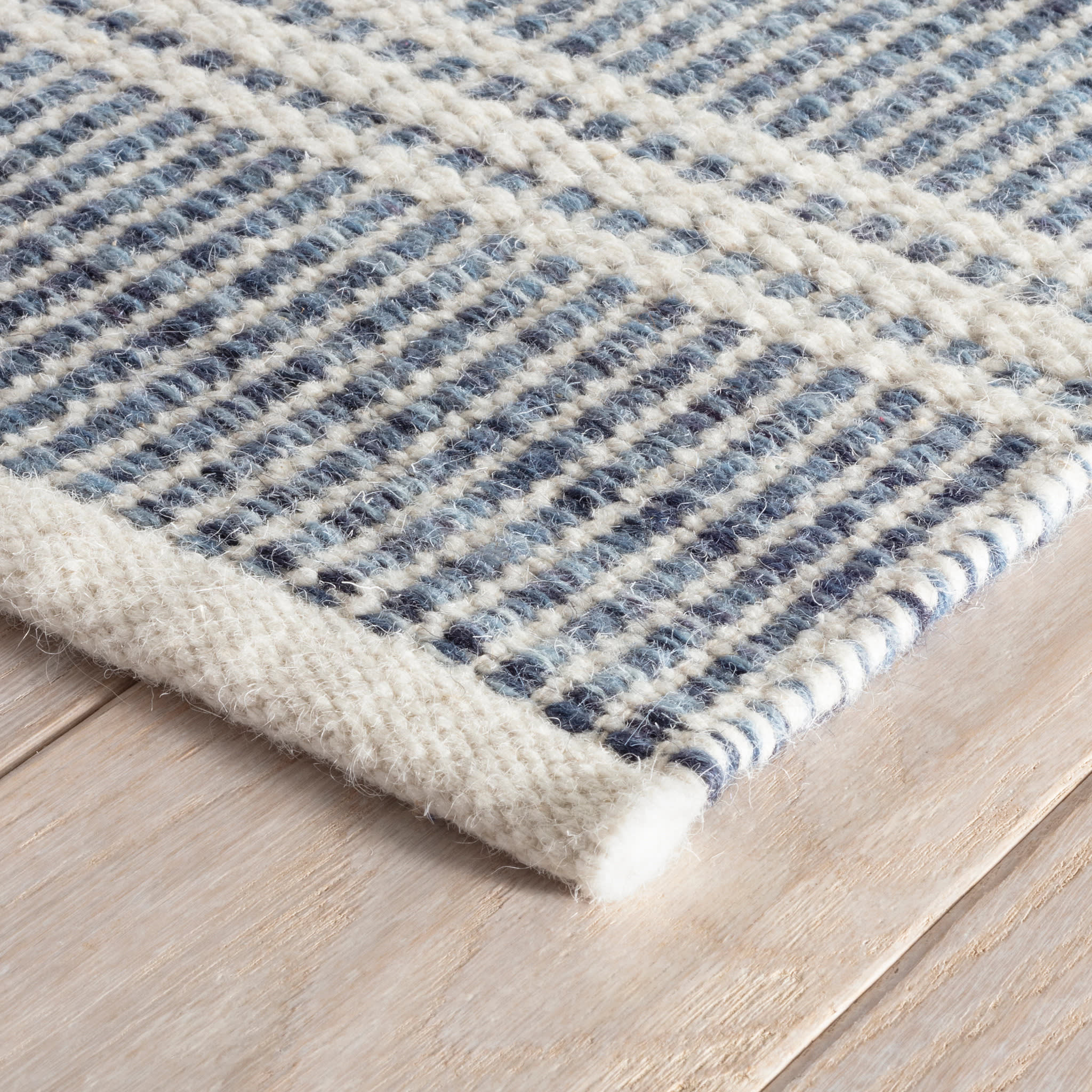 Malta Blue Handwoven Wool Rug