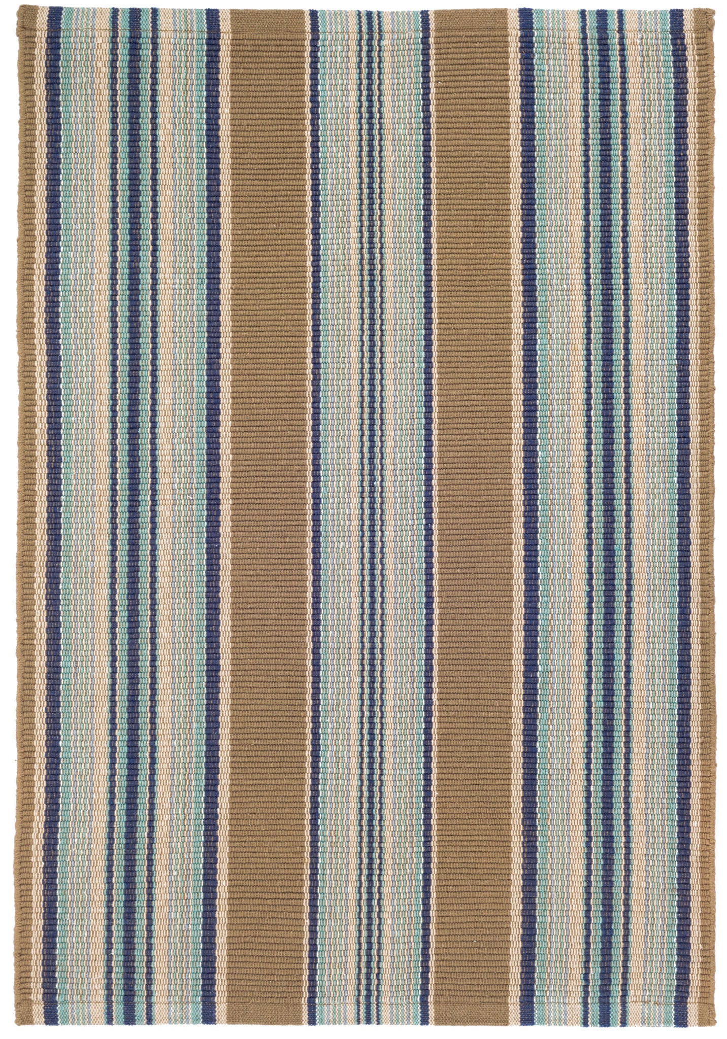 Blue Heron Stripe Handwoven Cotton Rug