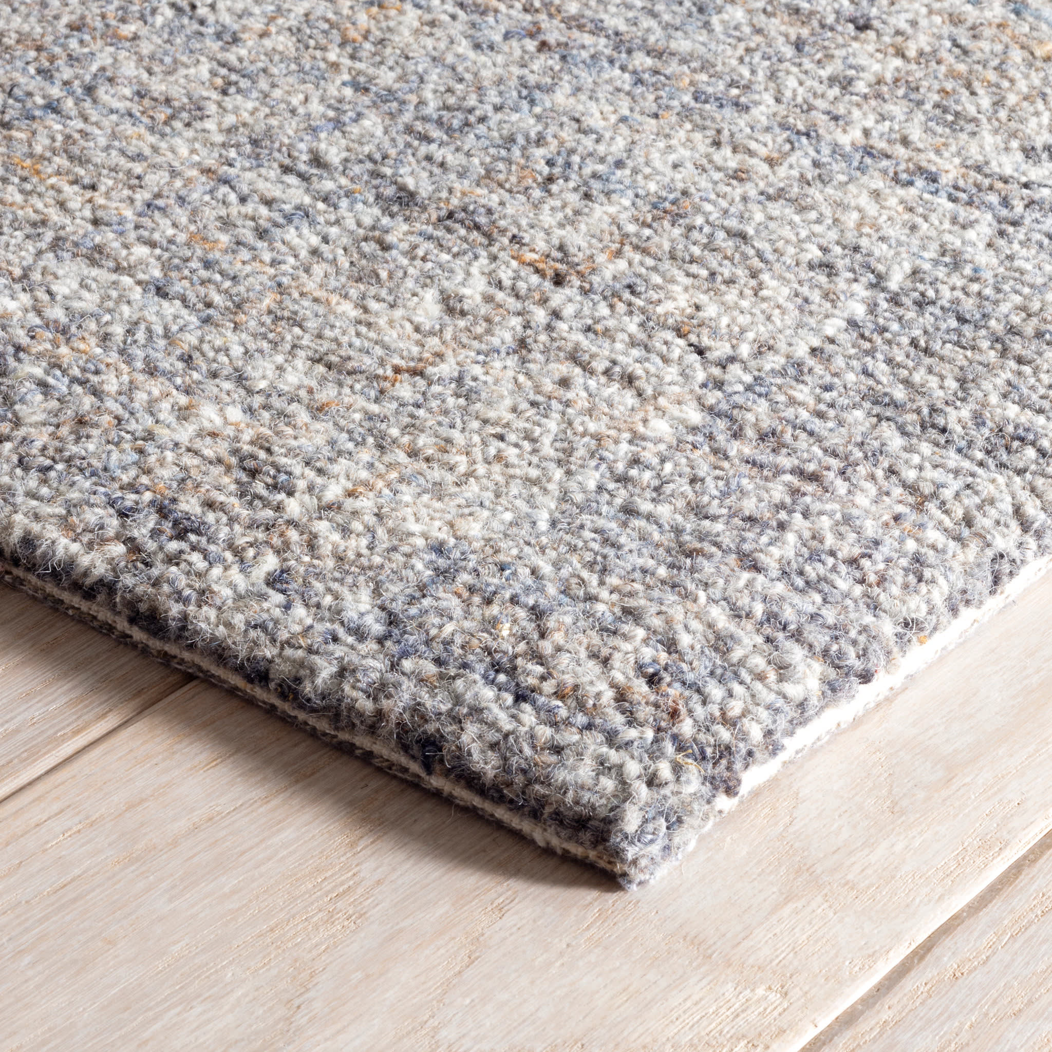 Harris Blue/Brown Hand Micro Hooked Wool Rug