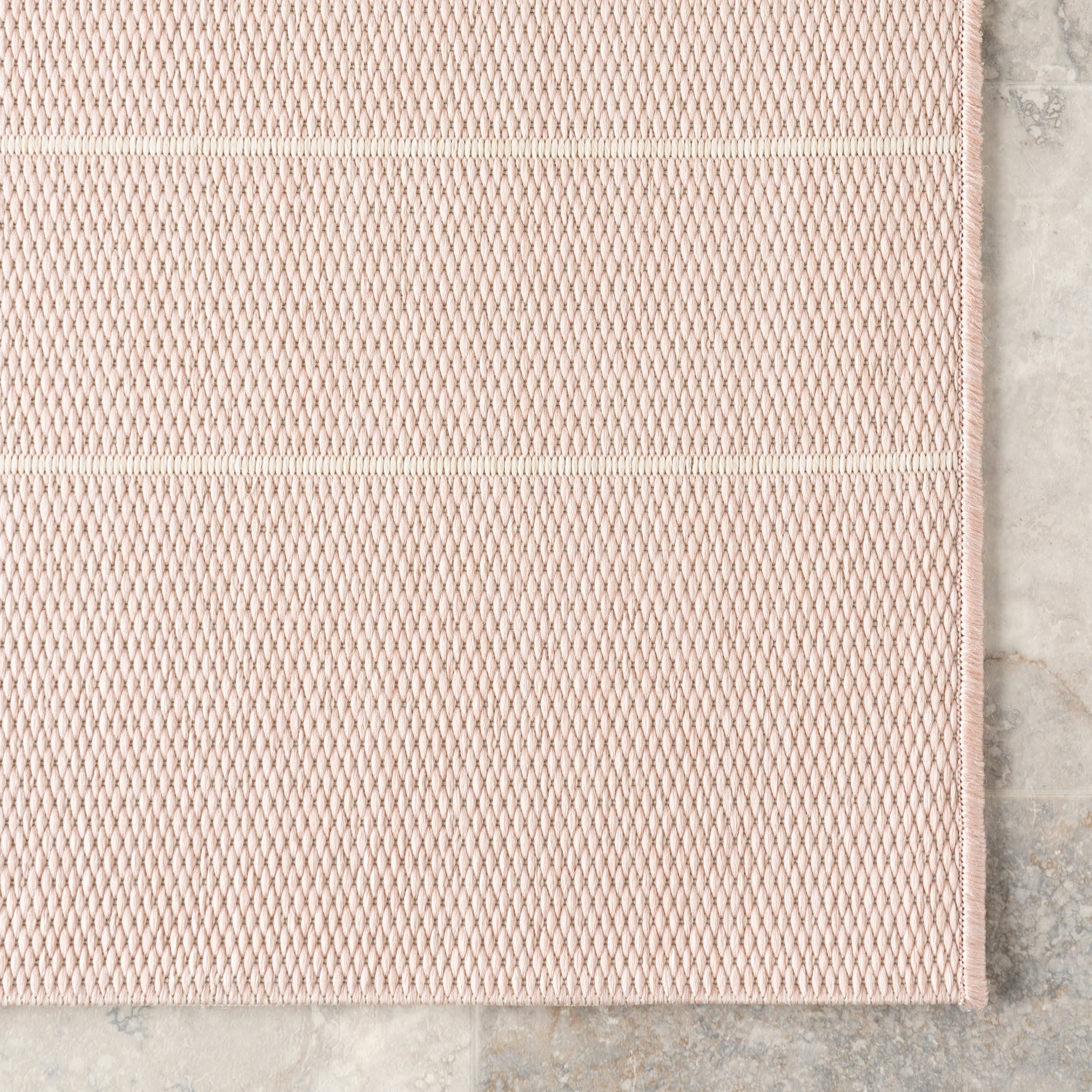 Venetian Pinstripes Indoor/Outdoor Rug | Light Pink