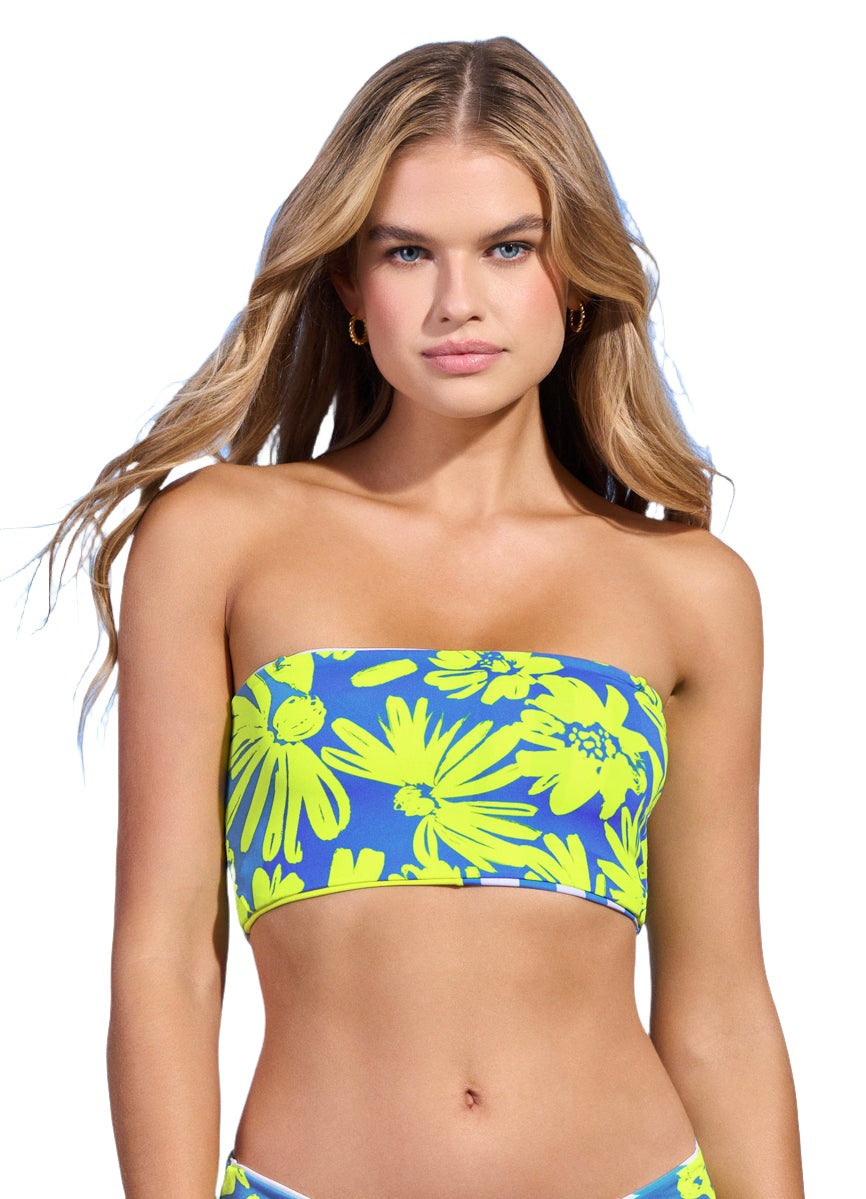 Maaji Bluebell Stripe Bandanna Strapless Bandeau Bikini Top