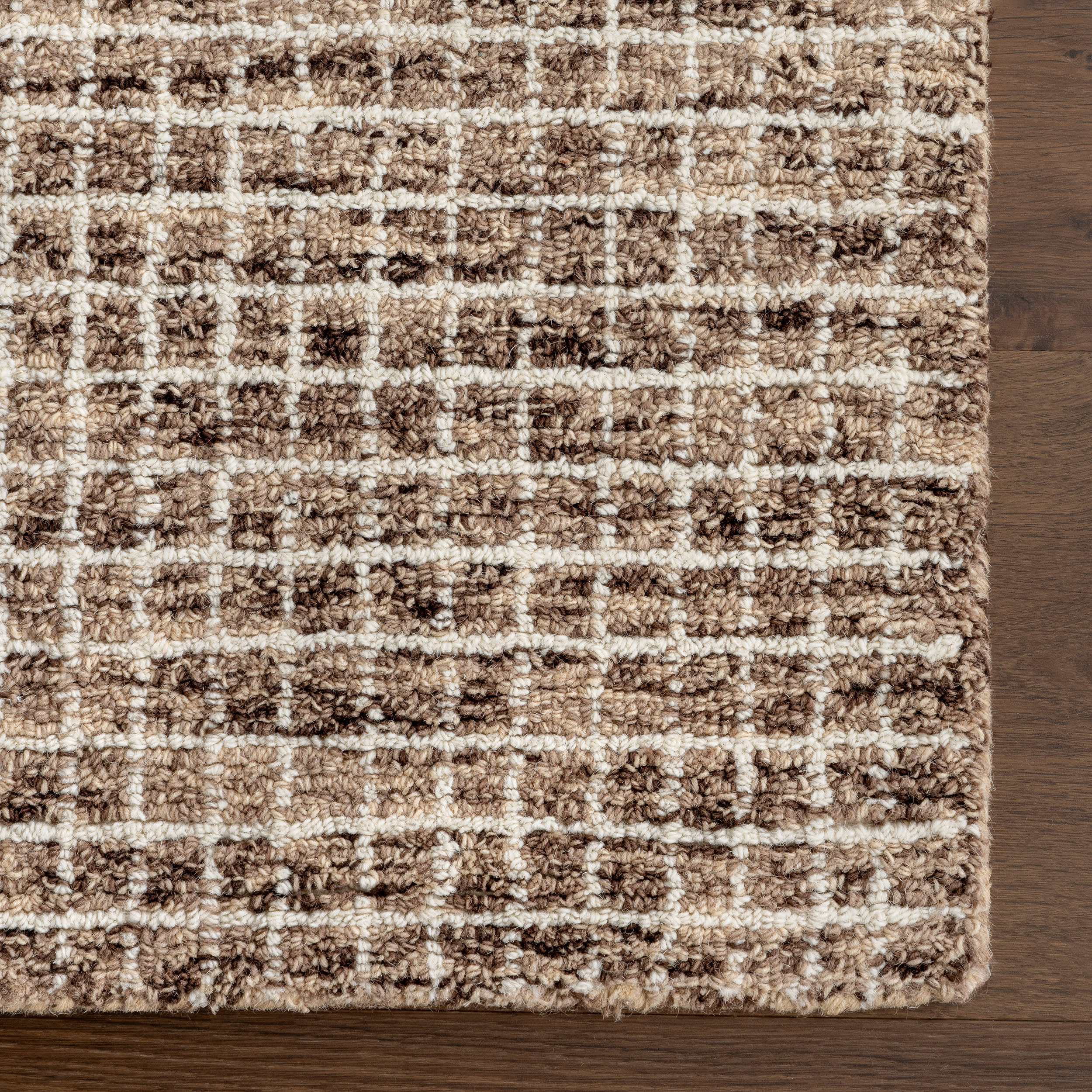 Melrose Checked Rug | Brown