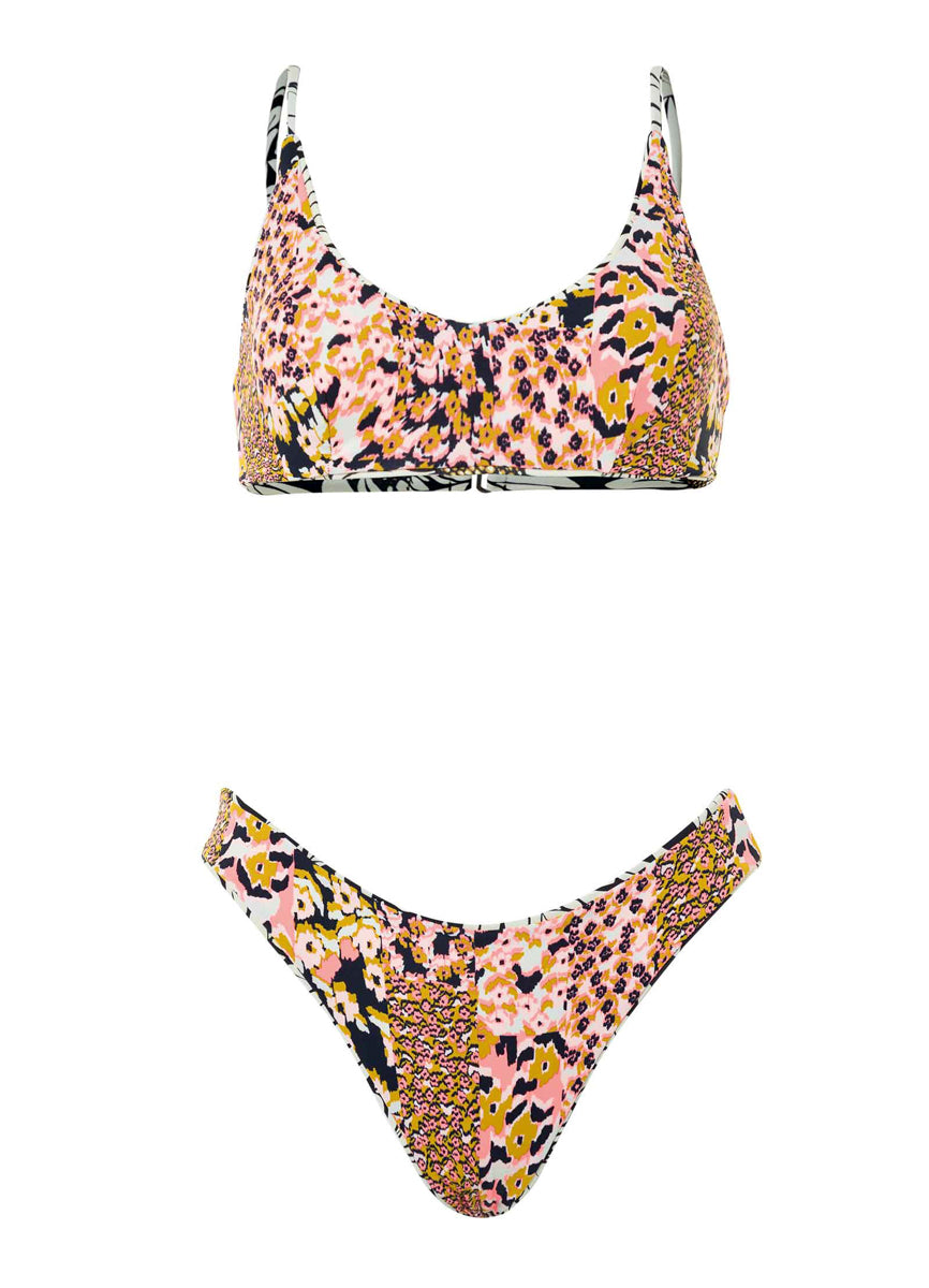 Maaji Daisy Floral Blush Sporty Bralette Bikini Top