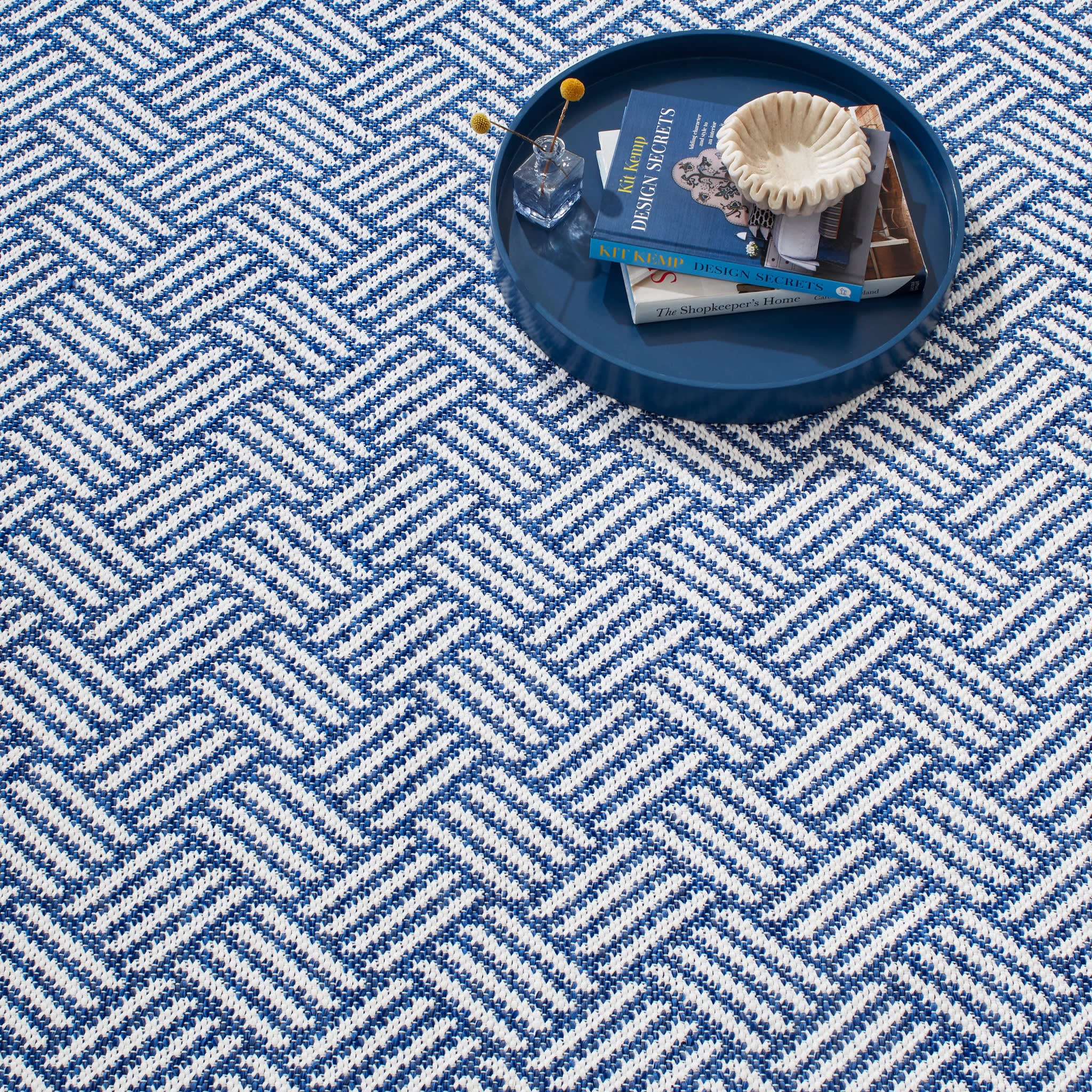 Crisscross Denim Handwoven Indoor/Outdoor Rug