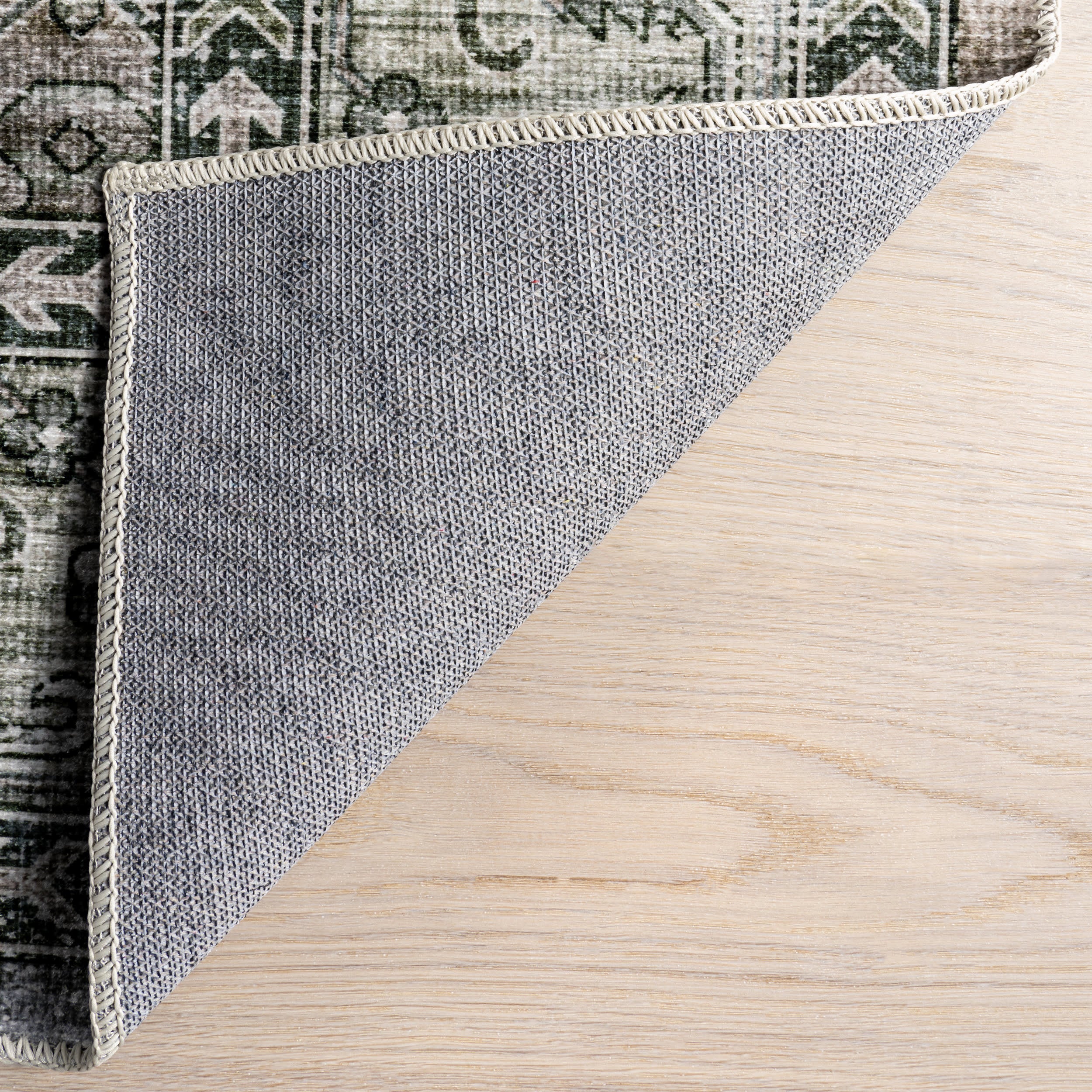 Myrtle Spill Proof Washable Vintage Rug | Sage Green