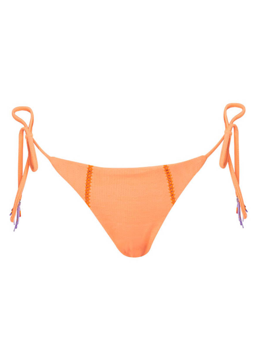 Maaji Vibrant Apricot Sunniest Low Rise Tie Side Bikini Bottom