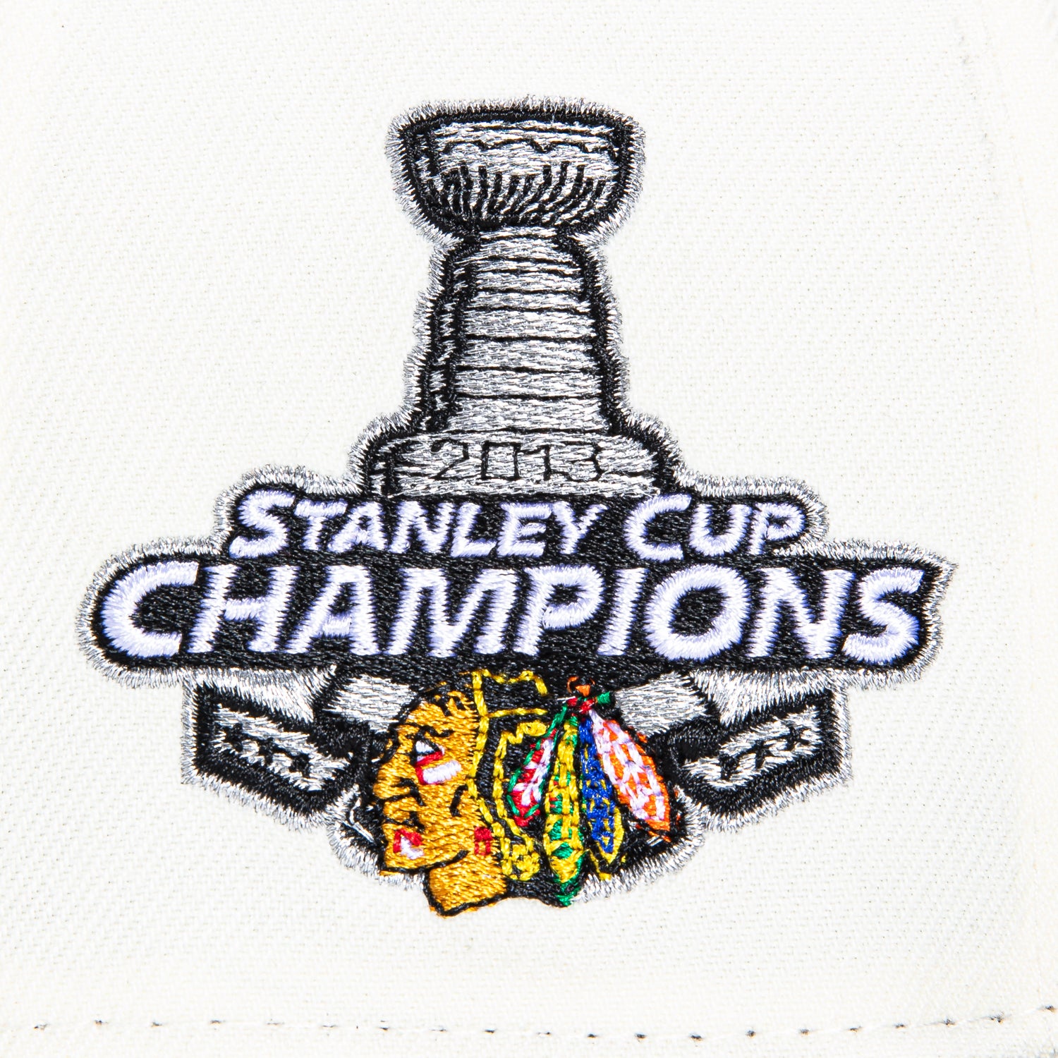 New Era 59Fifty Chicago Blackhawks 2013 Stanley Cup Champions Patch Hat - White, Black