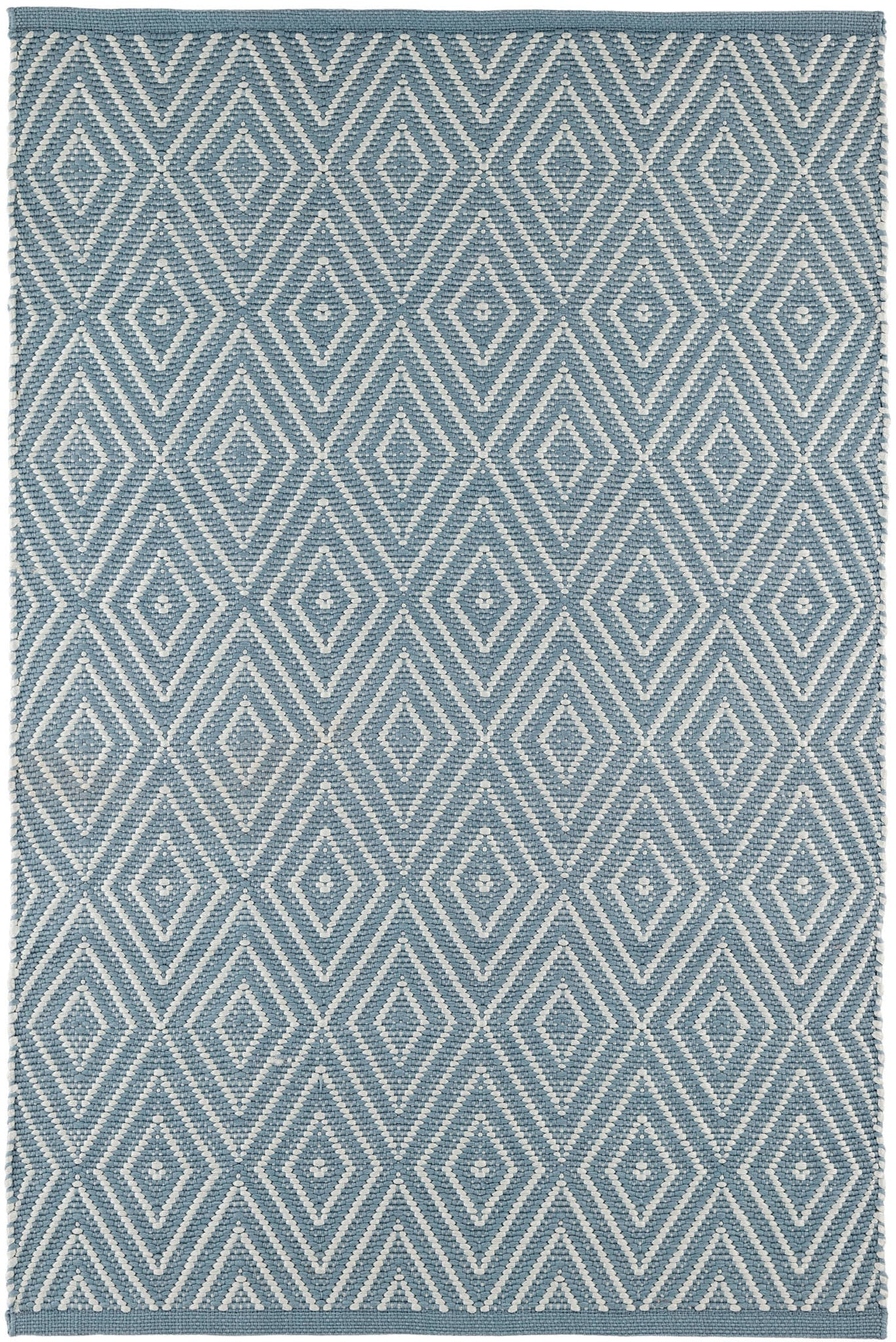 Diamond Slate/Light Blue Handwoven Indoor/Outdoor Rug