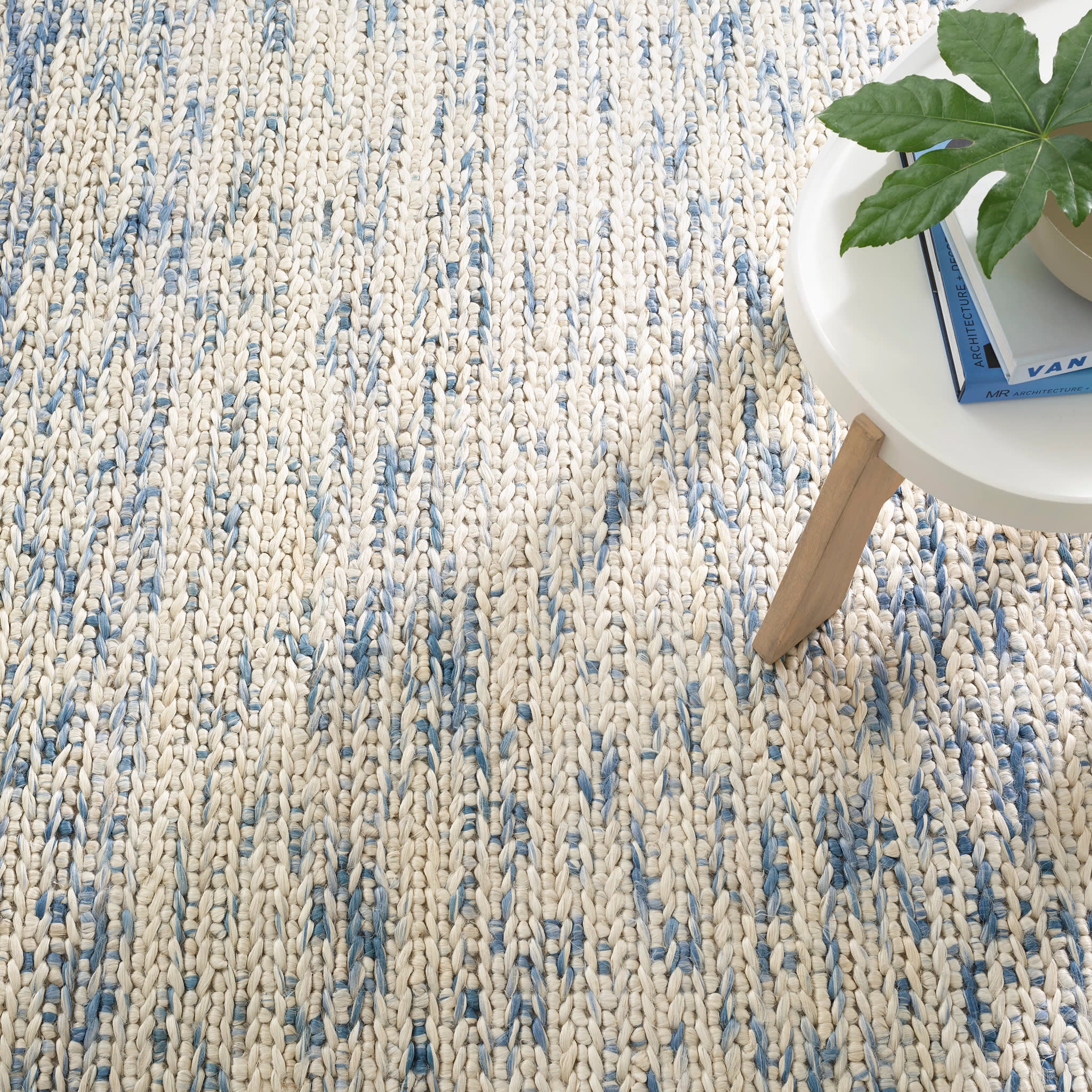 Avril French Blue Handwoven Jute Rug