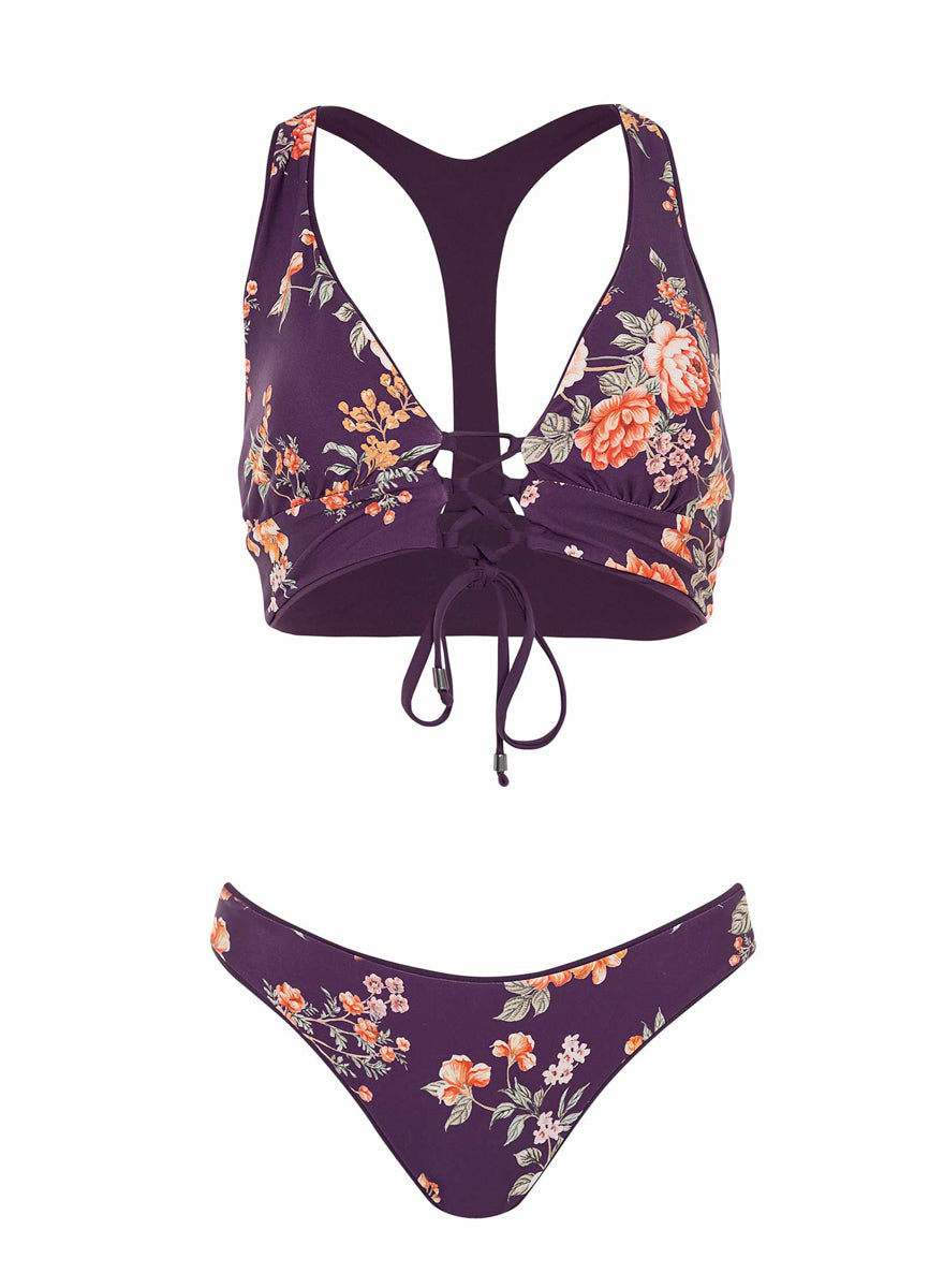 Maaji Dark Grape Yasmina Long Line Triangle Bikini Top