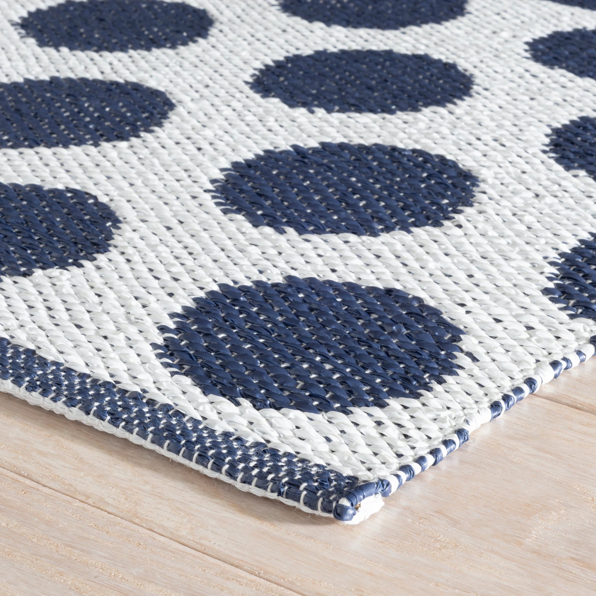 Dot Navy Handwoven Indoor/Outdoor Rug