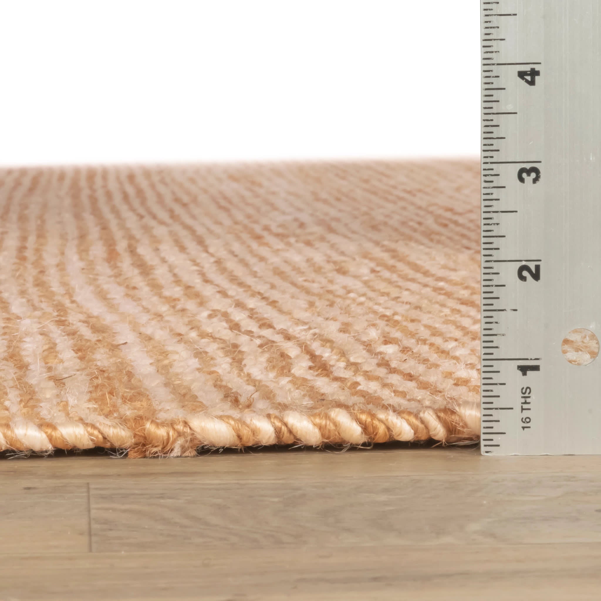 Striped Ivory/Natural Handwoven Jute Rug