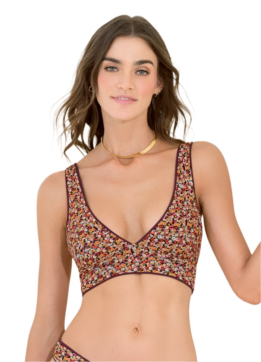 Maaji Pinot Red Patricia Long Line Triangle Bikini Top